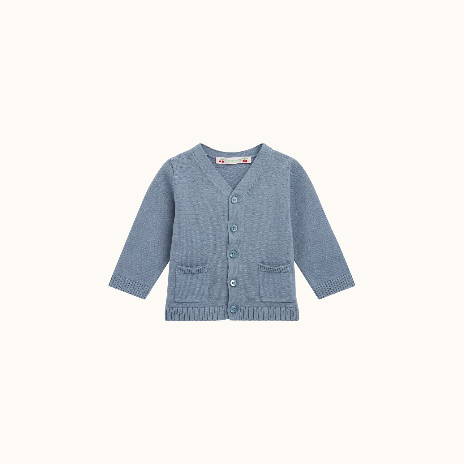 Cardigan col V à poches - Bonpoint vintage
