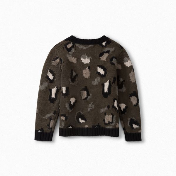 Pull en laine à motif camouflage - Bonpoint vintage