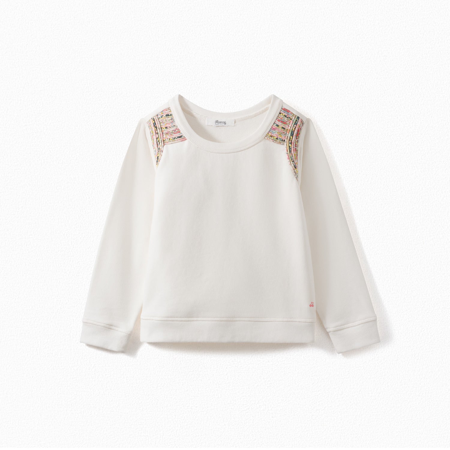 Sweatshirt passepoils en tissu Liberty - Bonpoint vintage