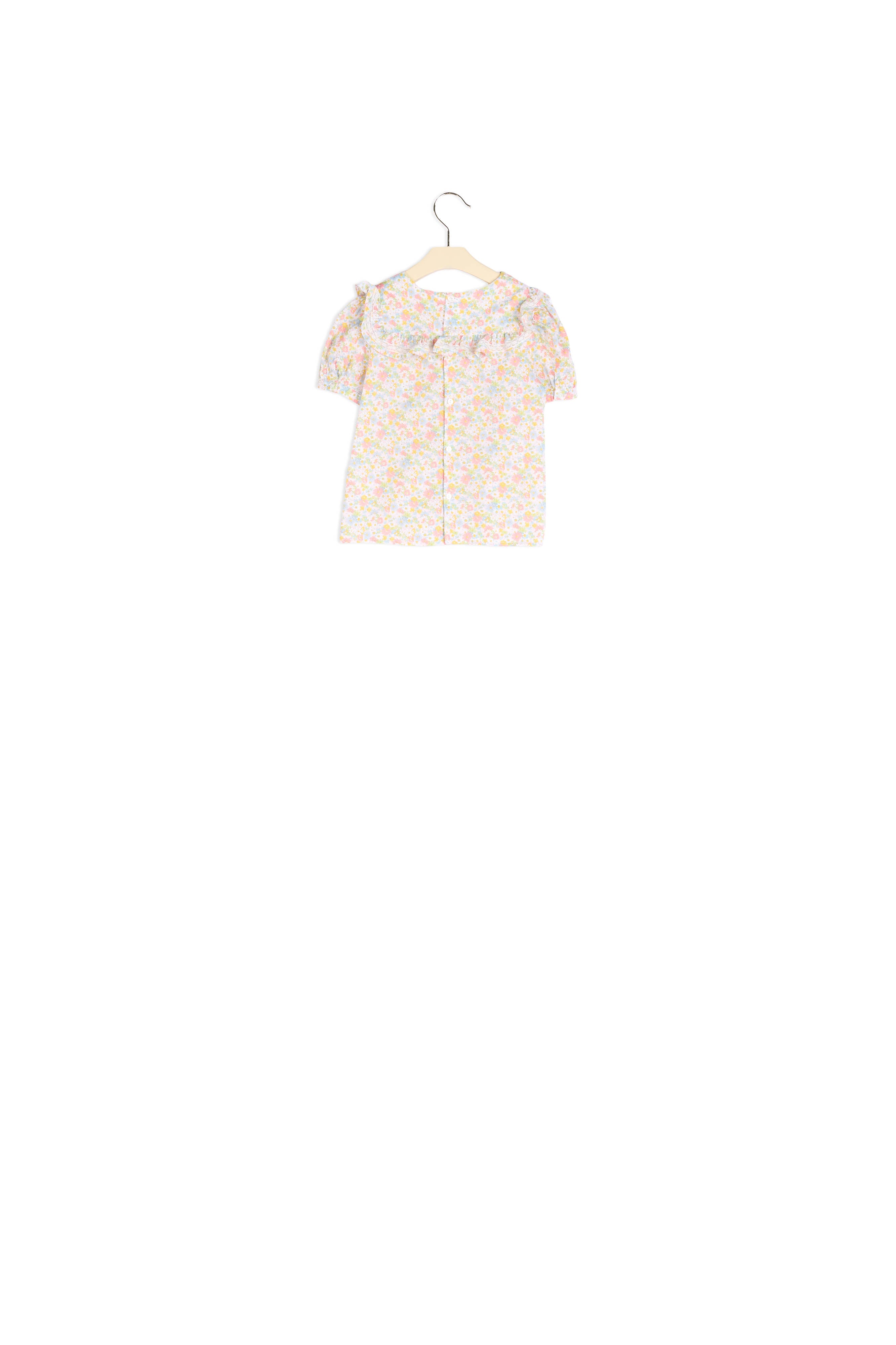 Blouse à volants en coton Liberty - Bonpoint vintage