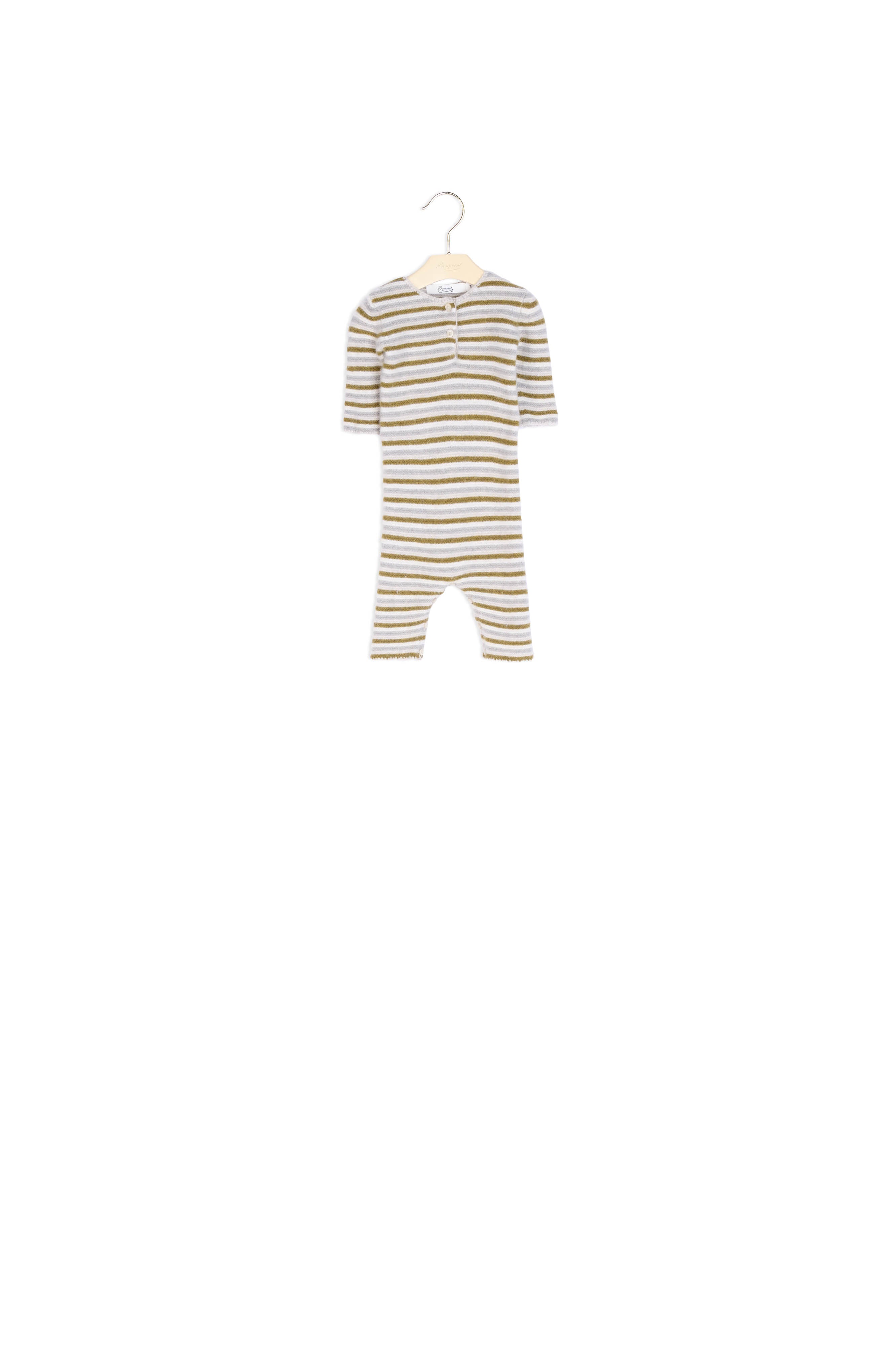 Combinaison rayée en mérinos bébé - Bonpoint vintage
