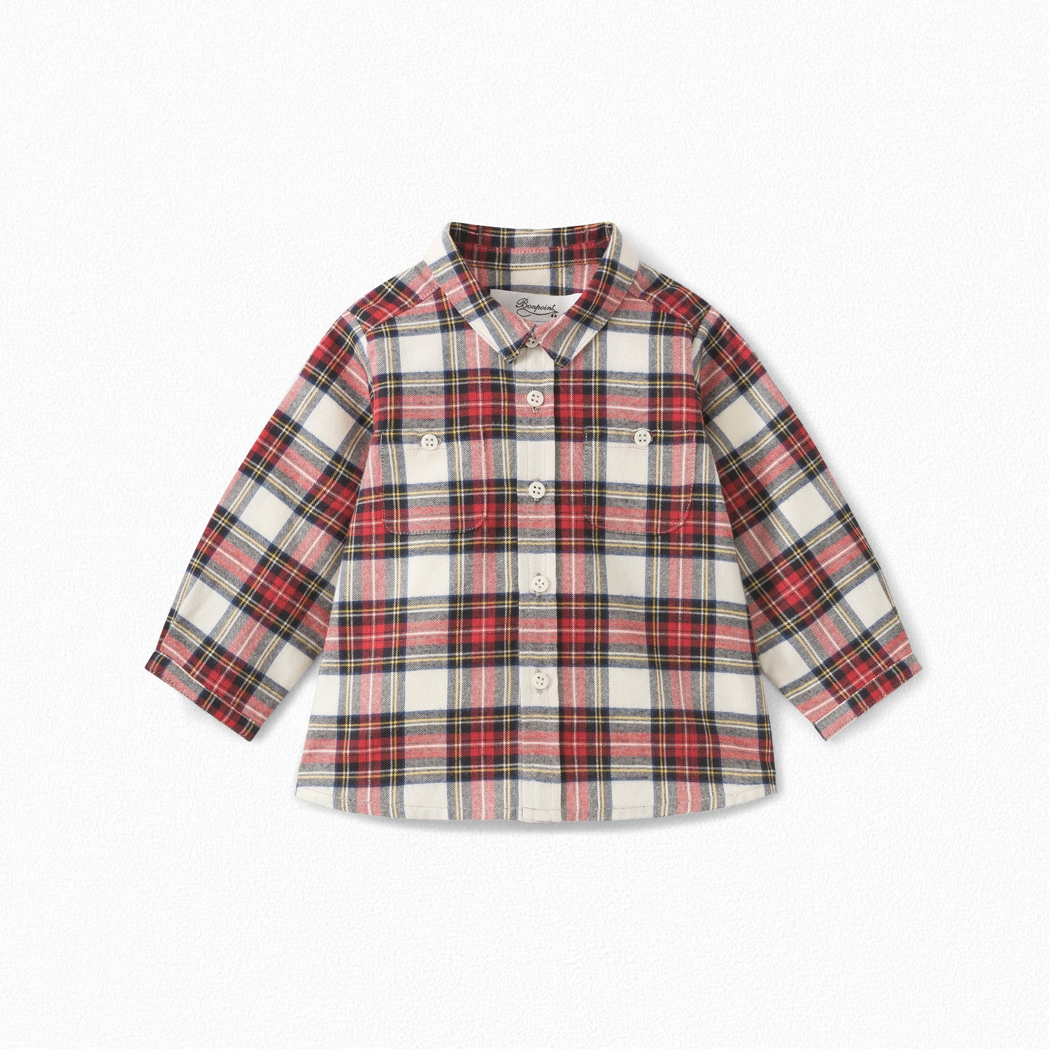 Chemise bébé en coton à motif écossais - Bonpoint vintage