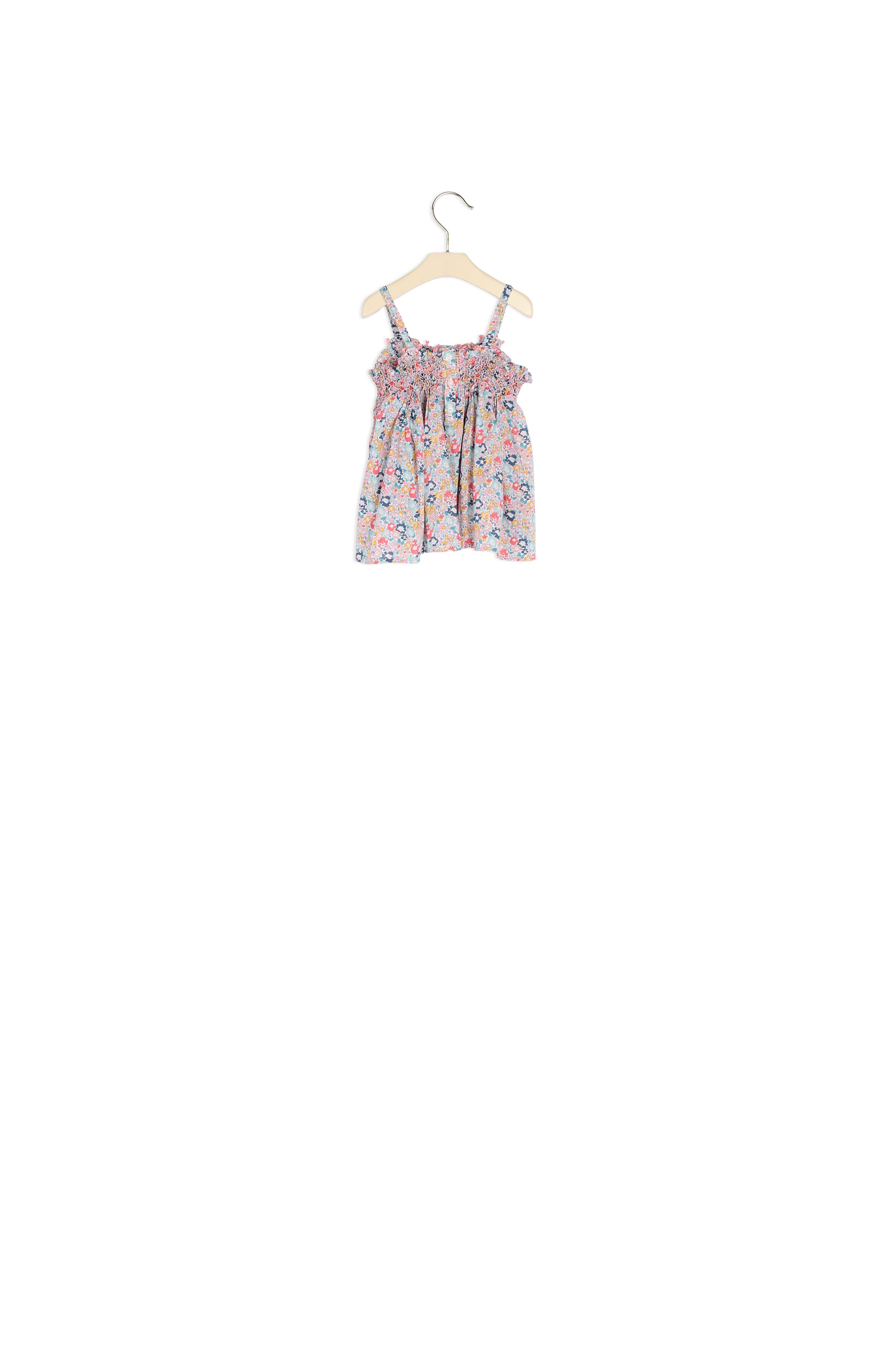 Blouse à bretelles en coton Liberty - Bonpoint vintage