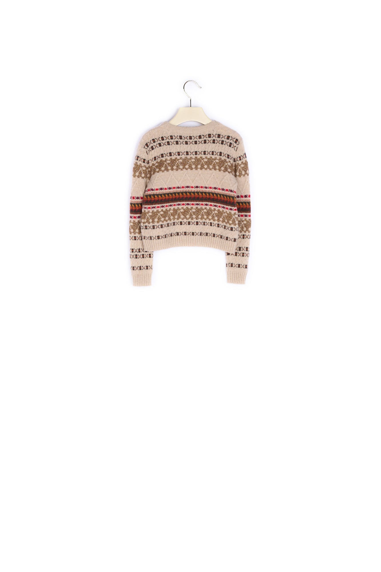 Pull torsadé cerises 1975 - Bonpoint vintage