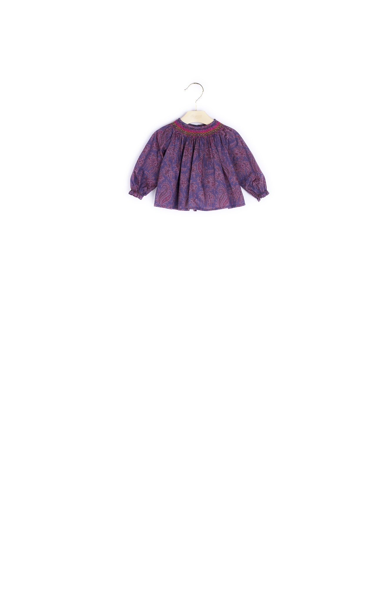 Blouse en tissu Liberty smocké bébé - Bonpoint vintage