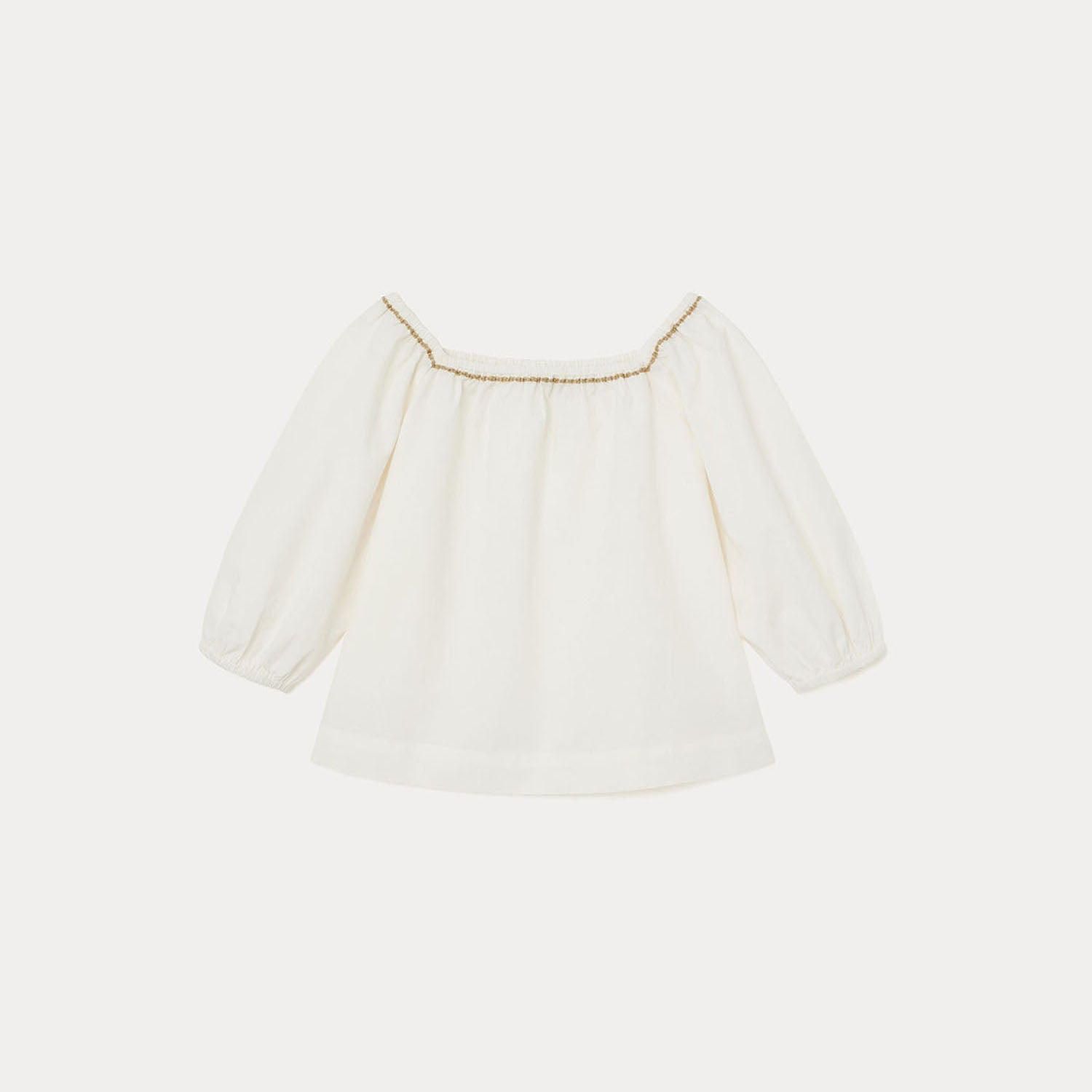 Blouse à encolure carrée brodée - Bonpoint vintage