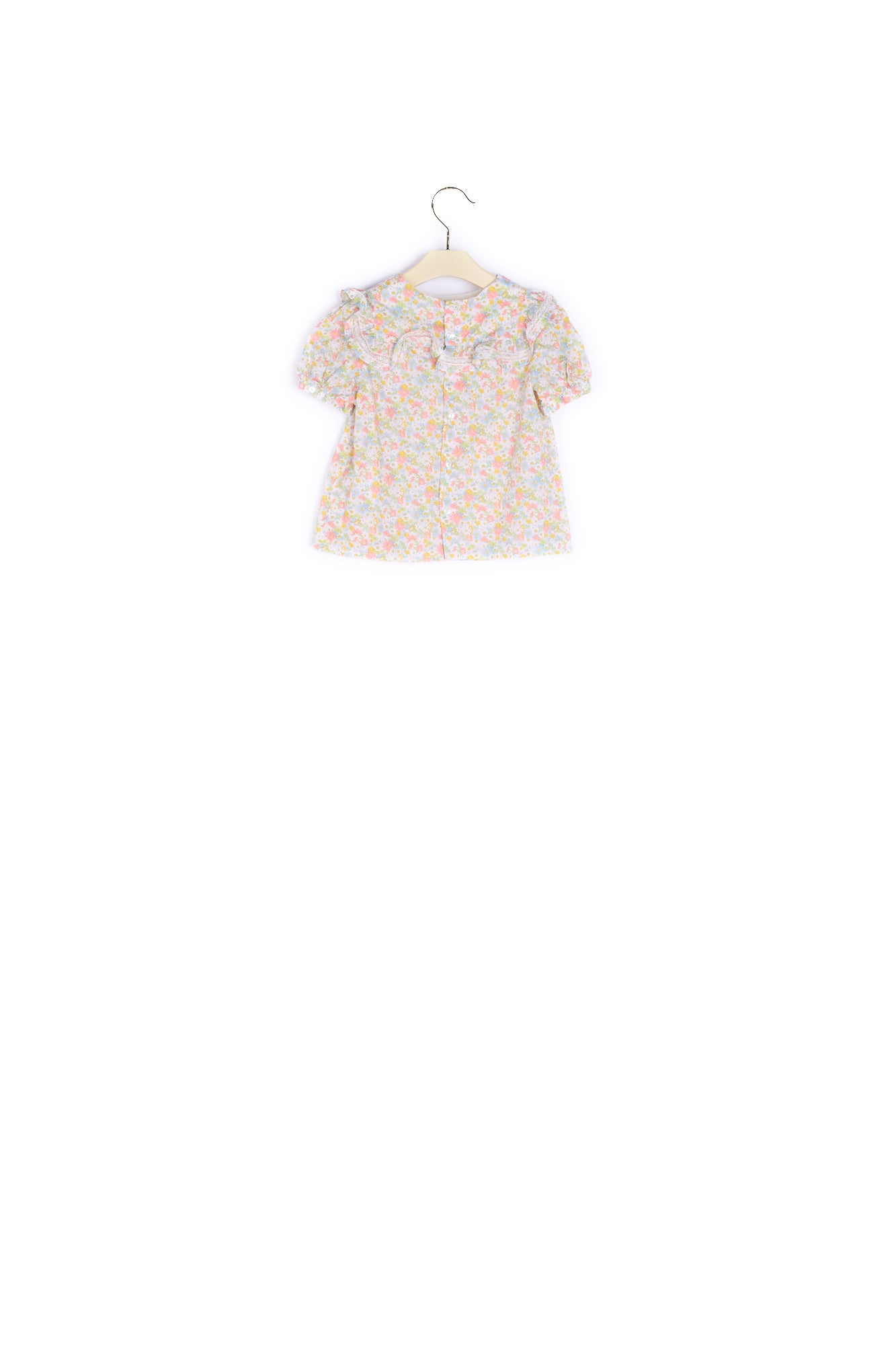 Blouse à volants en coton Liberty - Bonpoint vintage