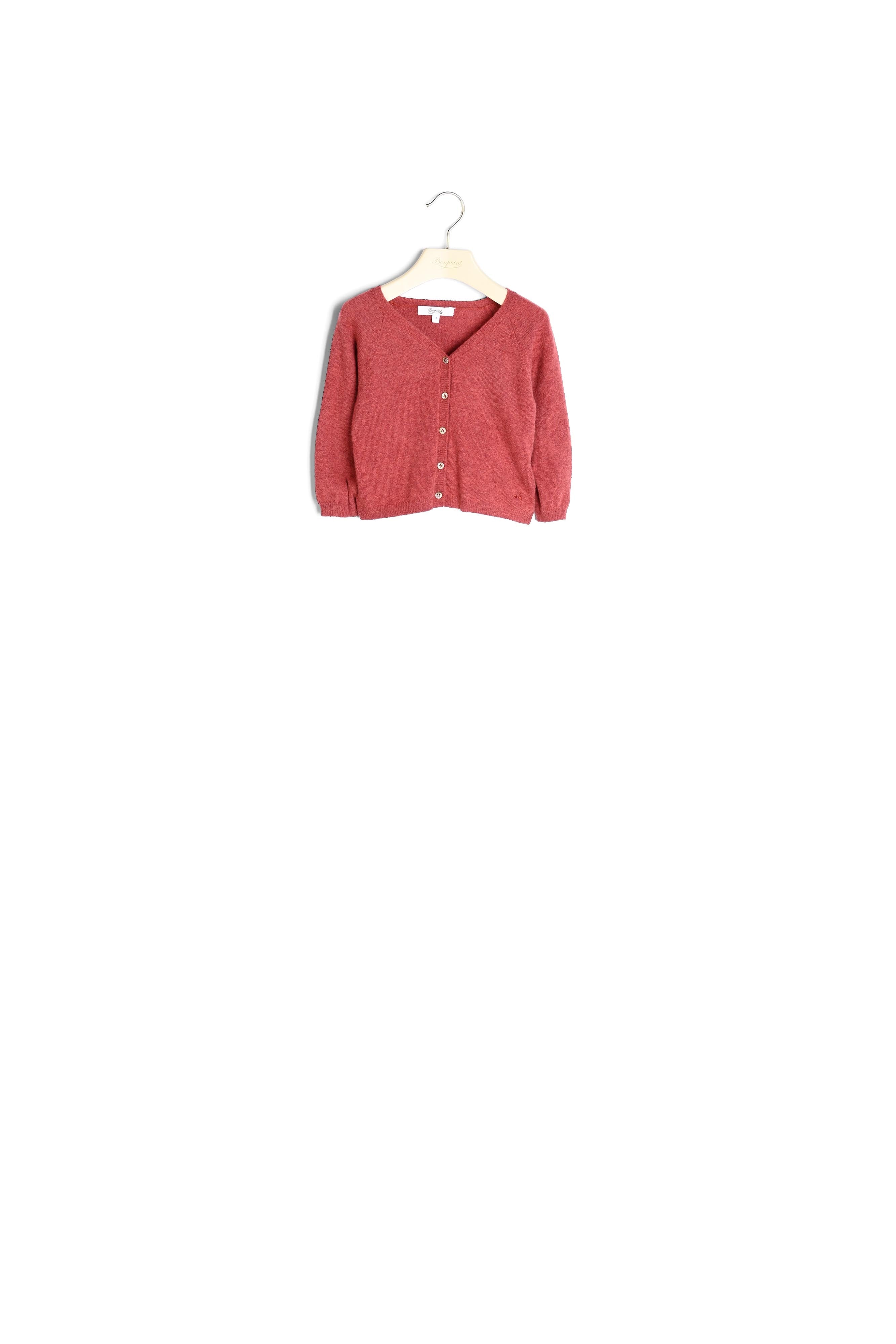 Cardigan bébé en mérinos avec coudières - Bonpoint vintage