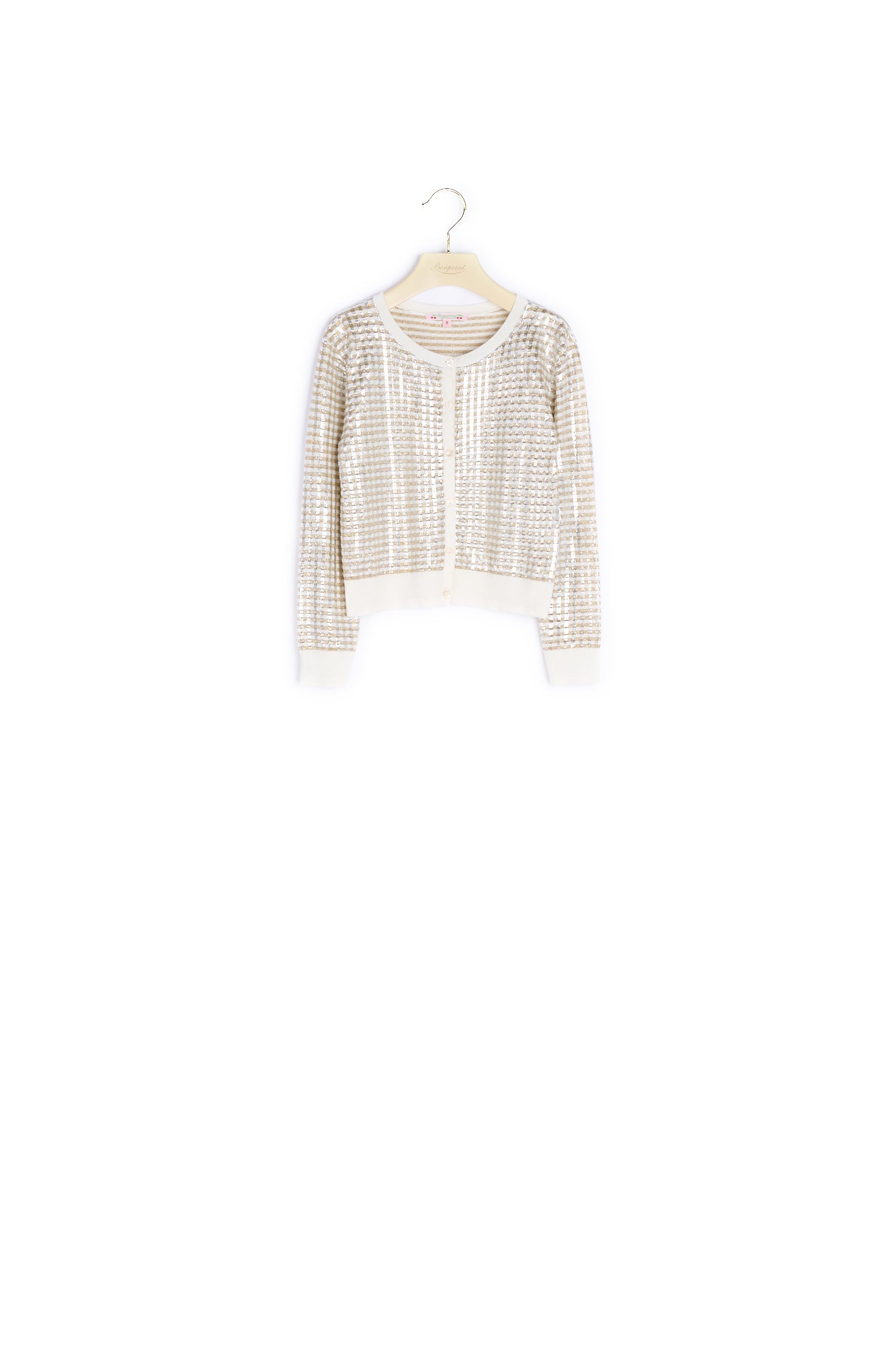 Cardigan vichy lurex - Bonpoint vintage