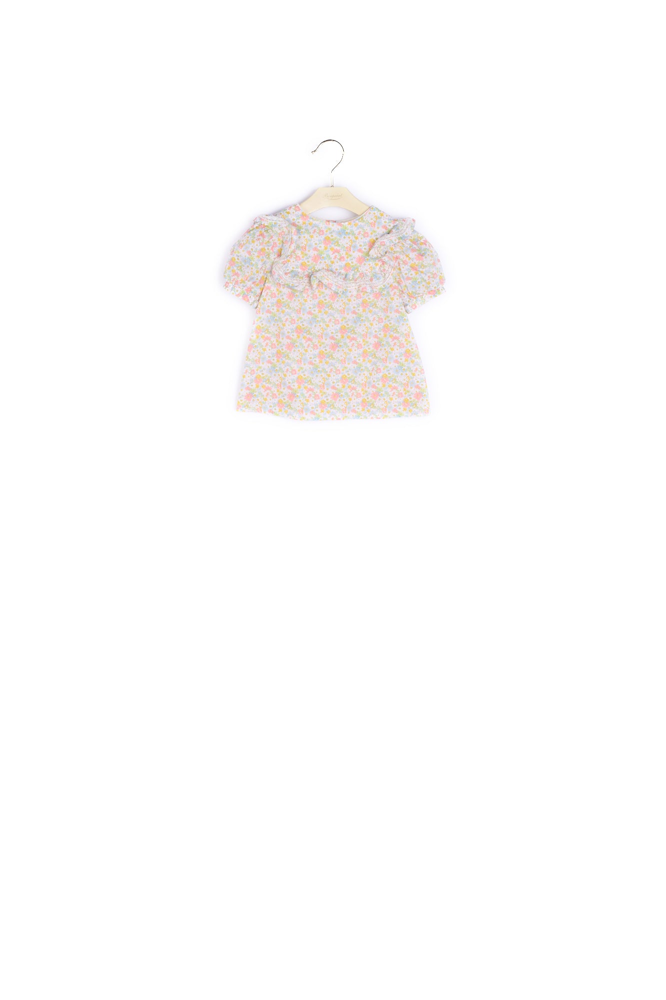 Blouse à volants en coton Liberty - Bonpoint vintage