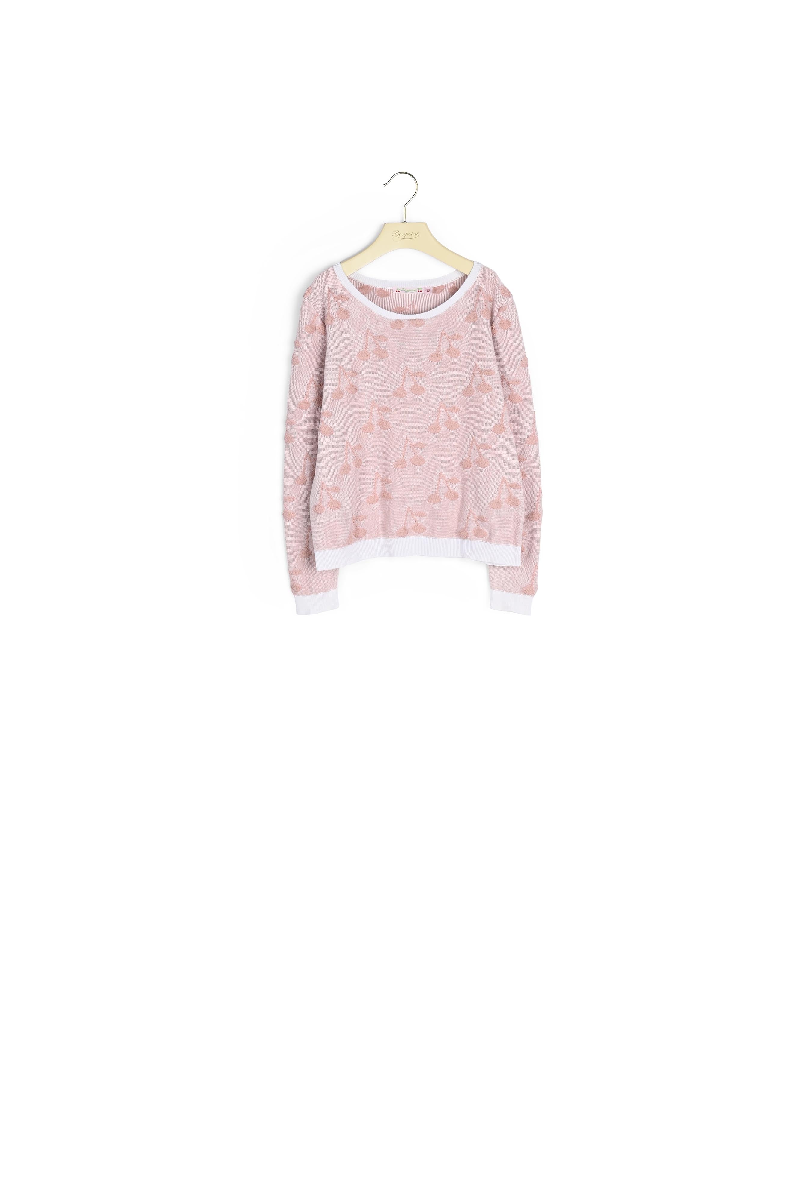 Pull à jacquard cerises - Bonpoint vintage