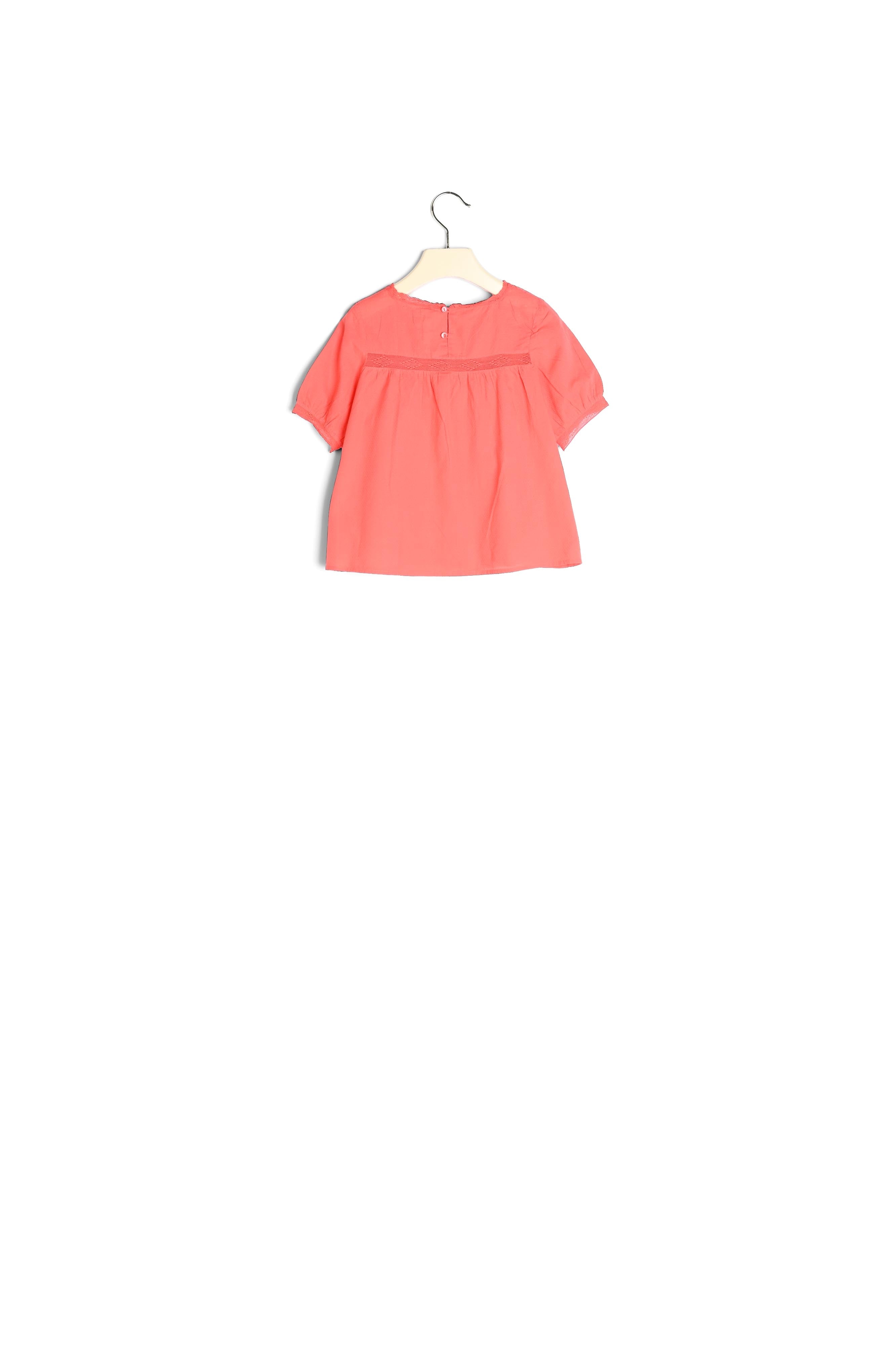 Blouse en coton façonné et dentelle - Bonpoint vintage