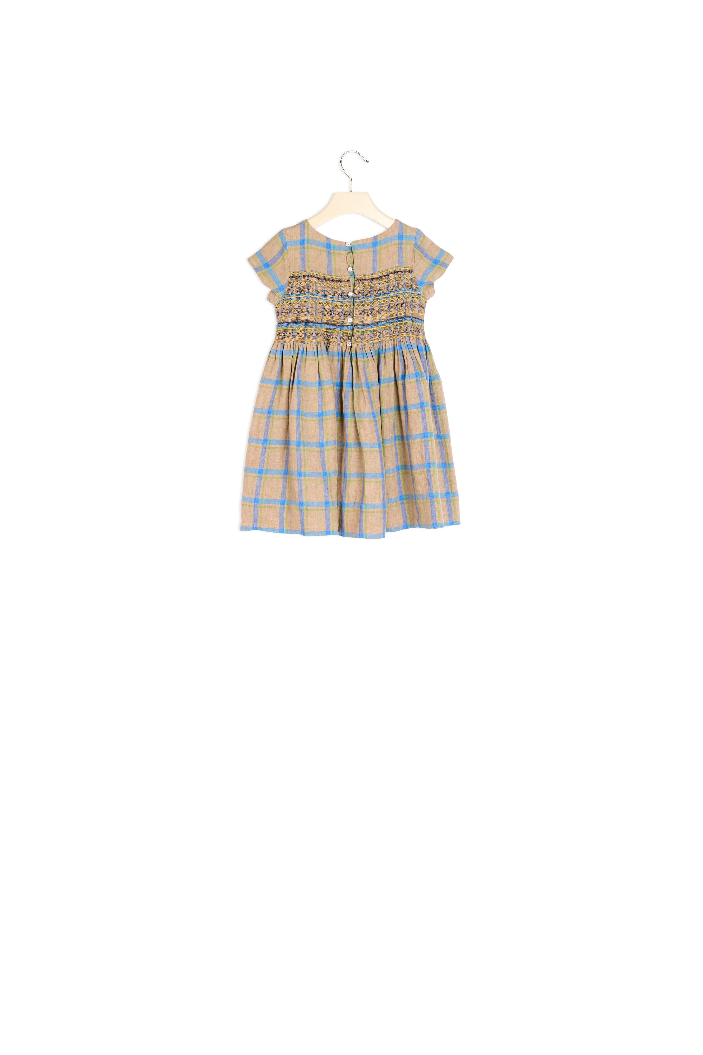 Robe en lin smockée - Bonpoint vintage
