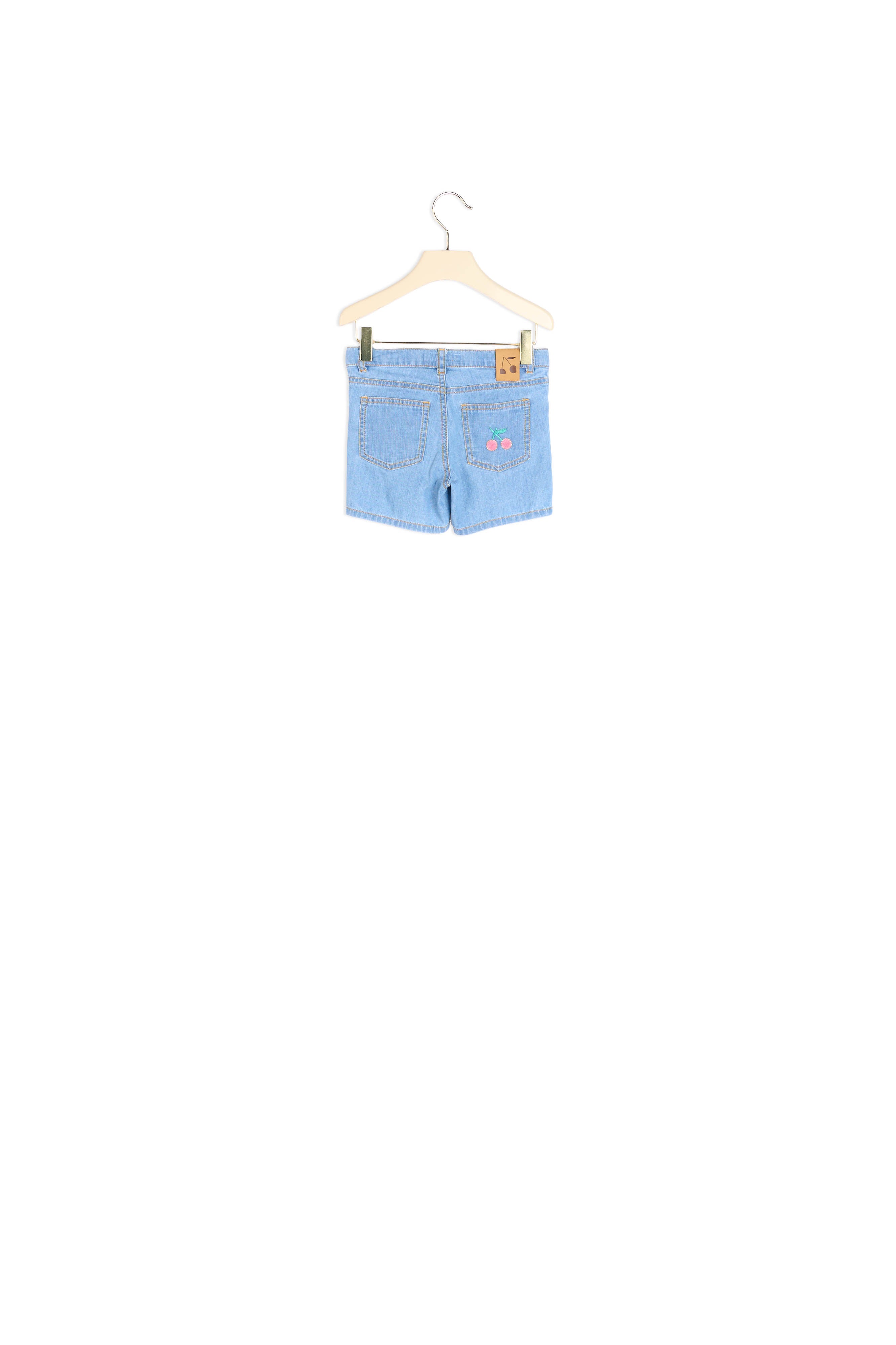 Short en denim rebrodé - Bonpoint vintage