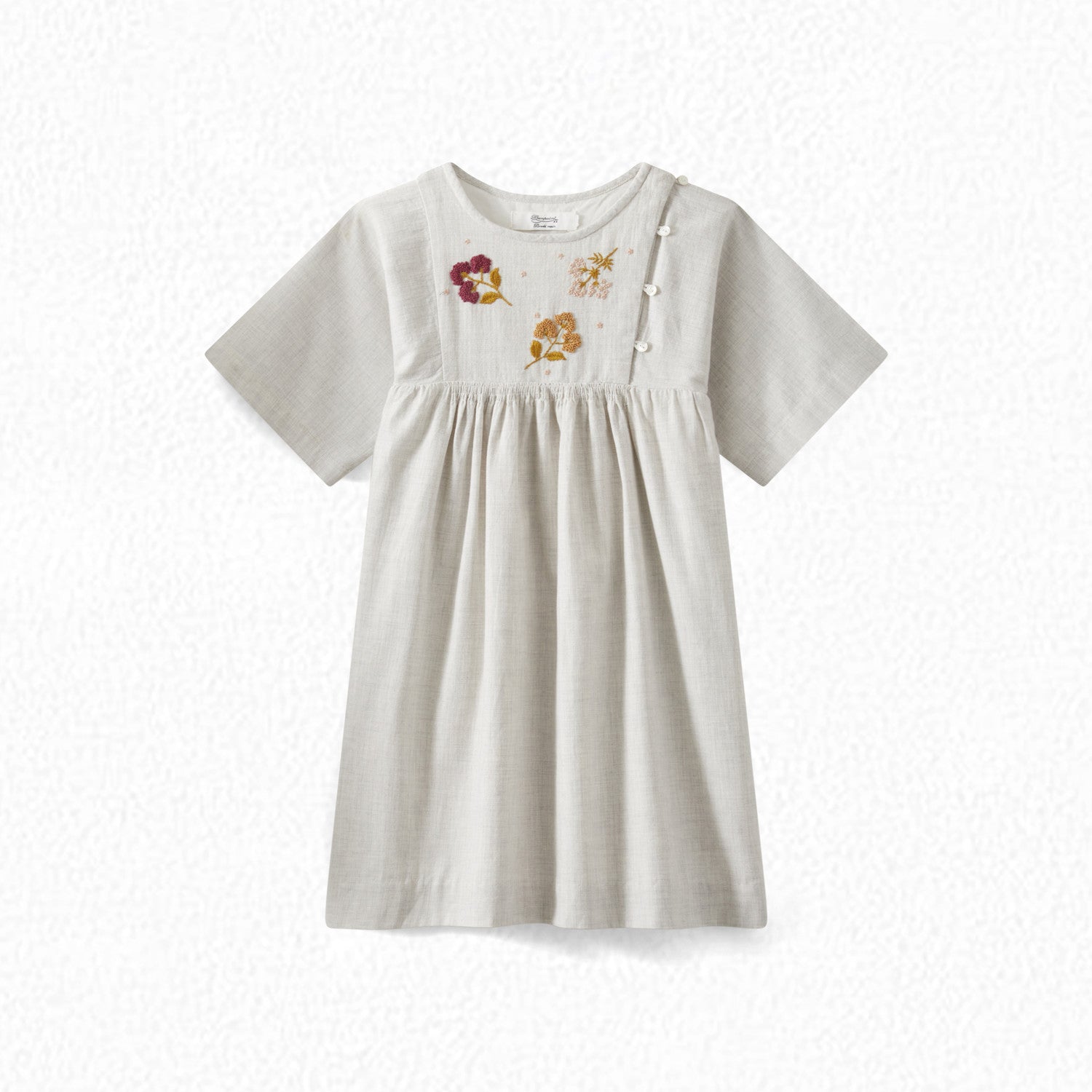 Robe avec fleurs brodées main - Bonpoint vintage