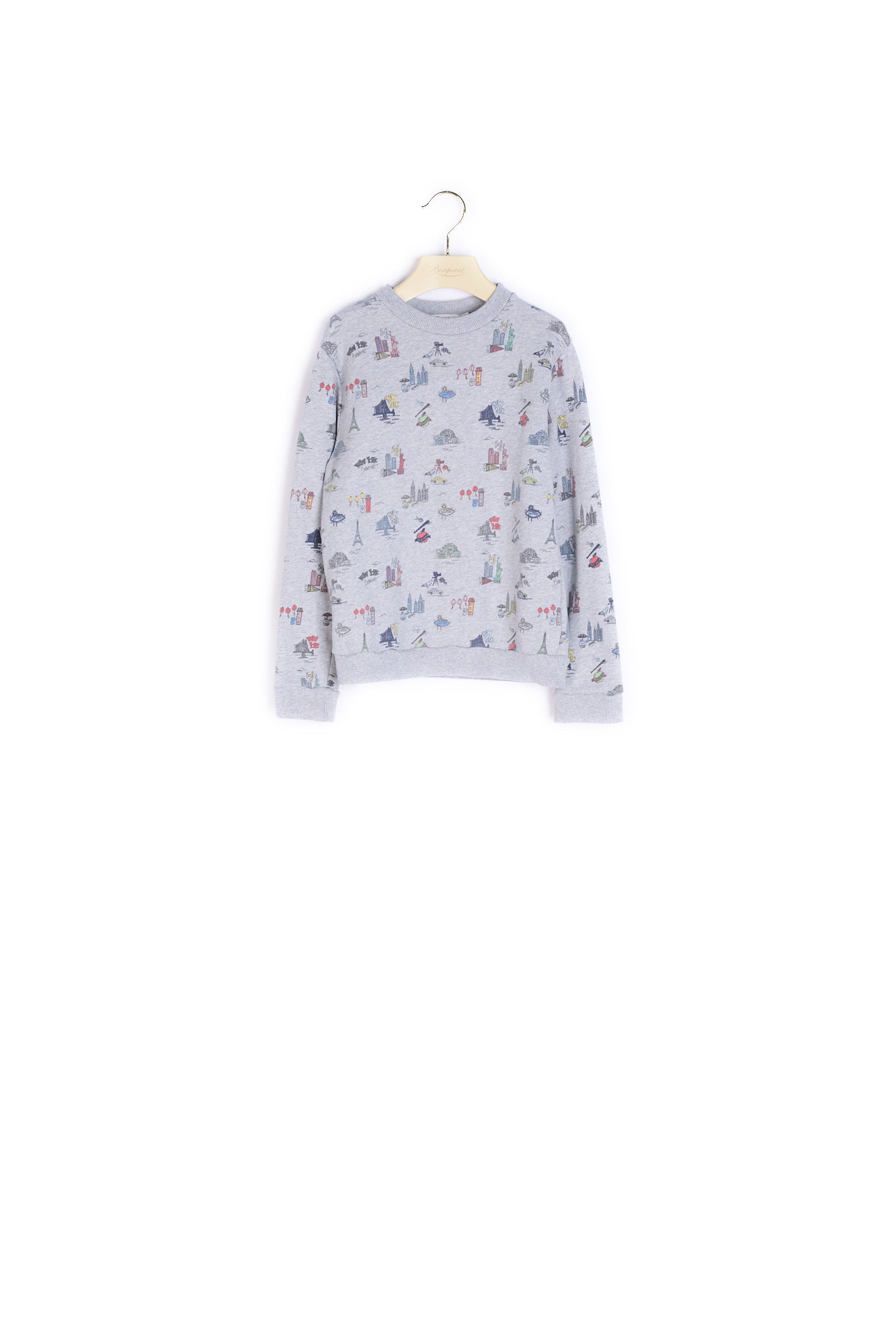 Sweatshirt en molleton imprimé villes - Bonpoint vintage