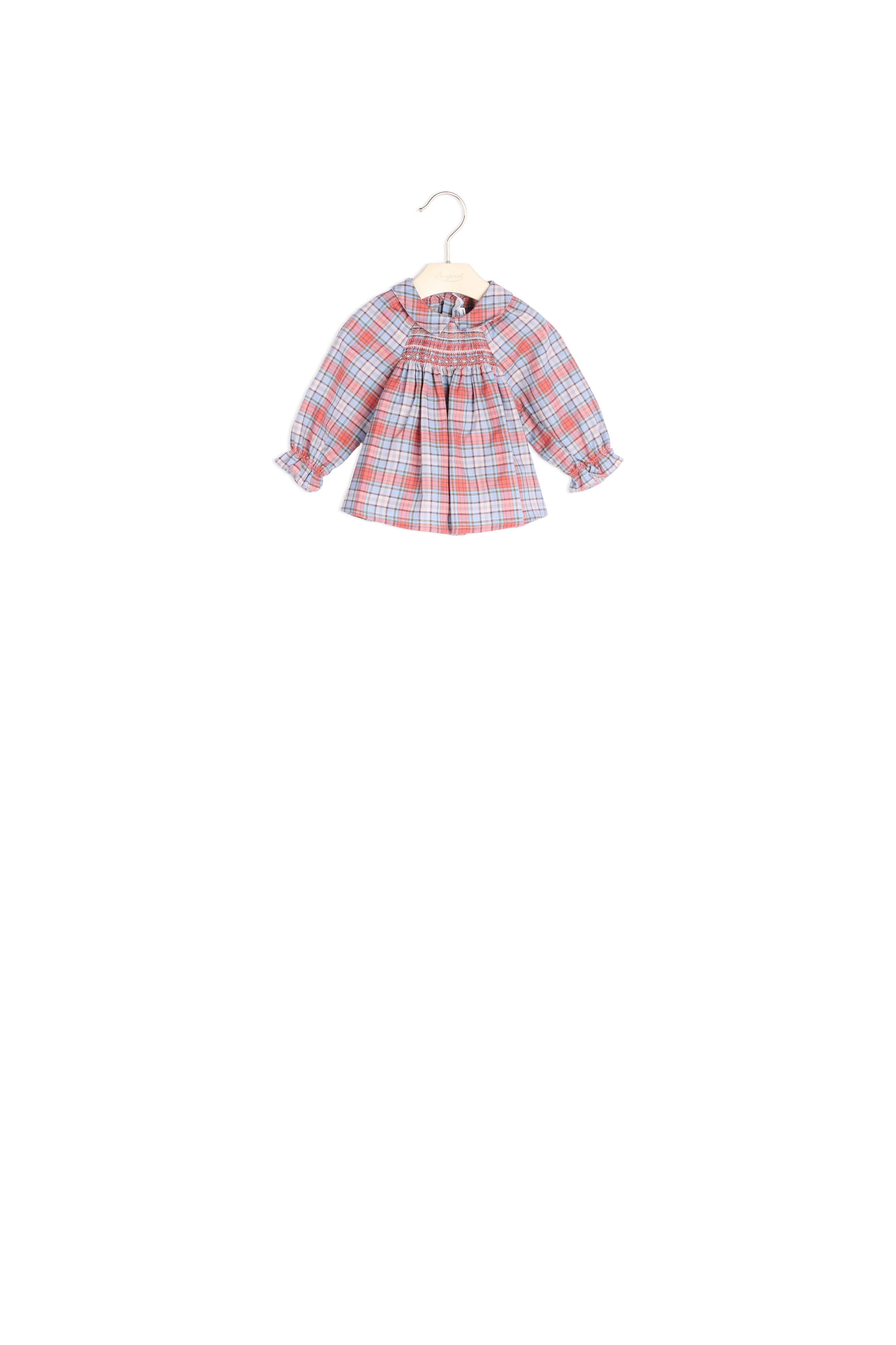 Blouse en twill de coton smockée - Bonpoint vintage