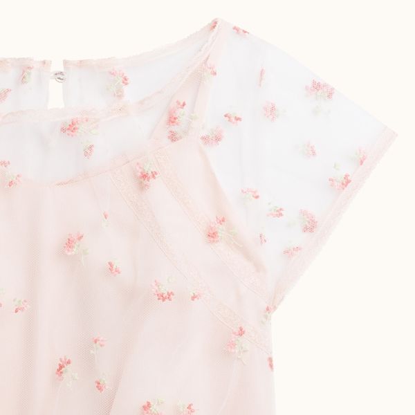 Robe Couture Nenufar Fille rose - Bonpoint vintage