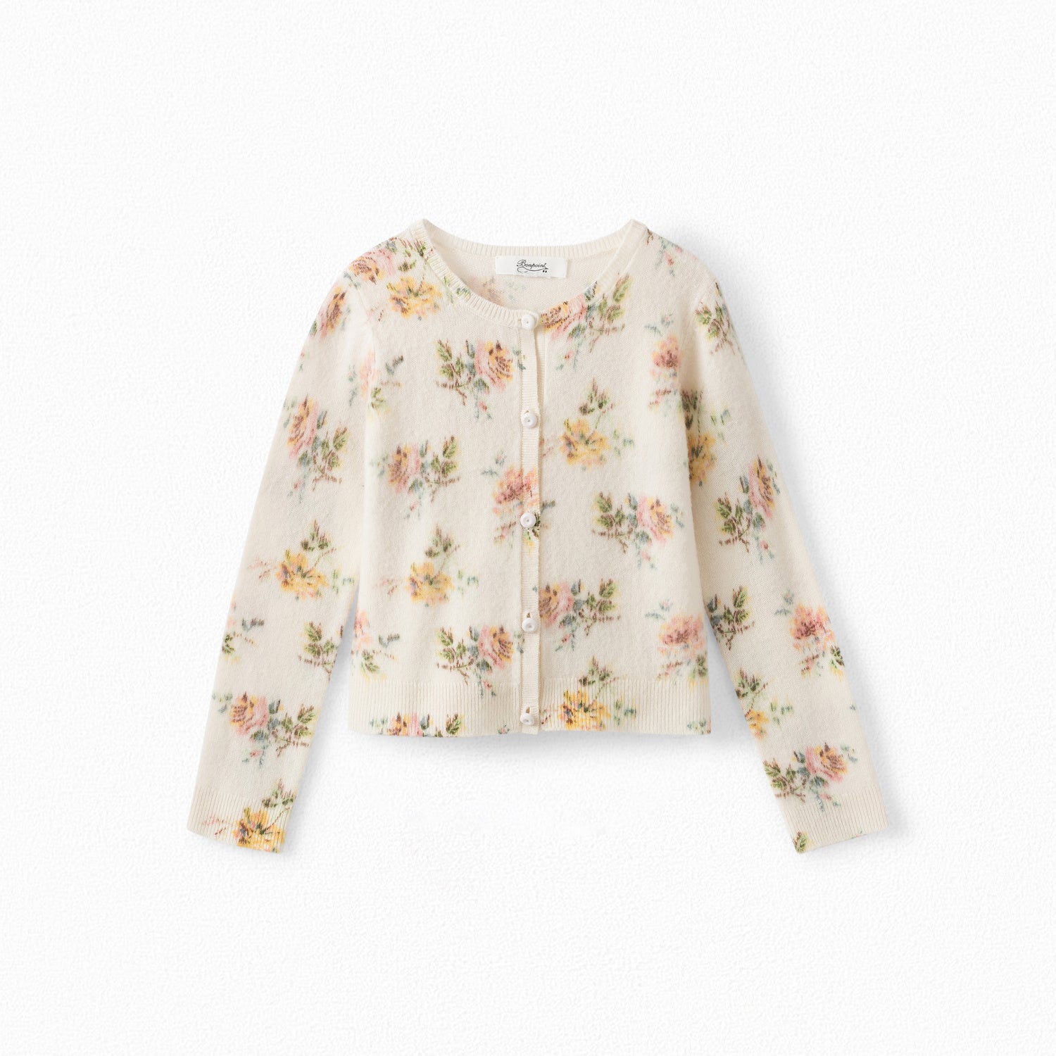 Cardigan fille en cachemire imprimé - Bonpoint vintage