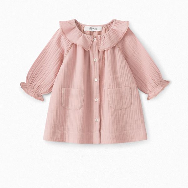 Robe Pêche bébé en coton double - Bonpoint vintage