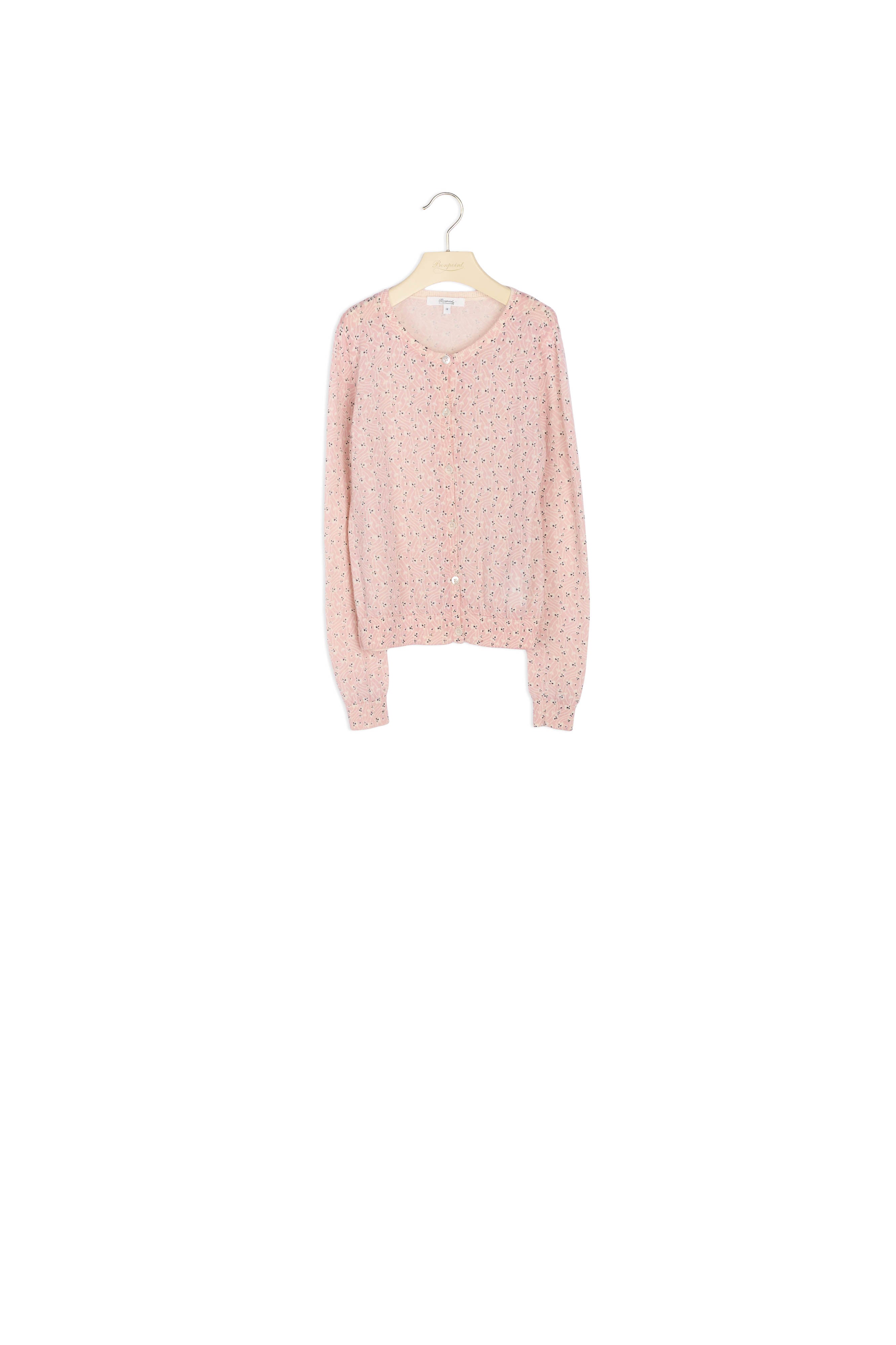 Cardigan mérinos imprimé - Bonpoint vintage