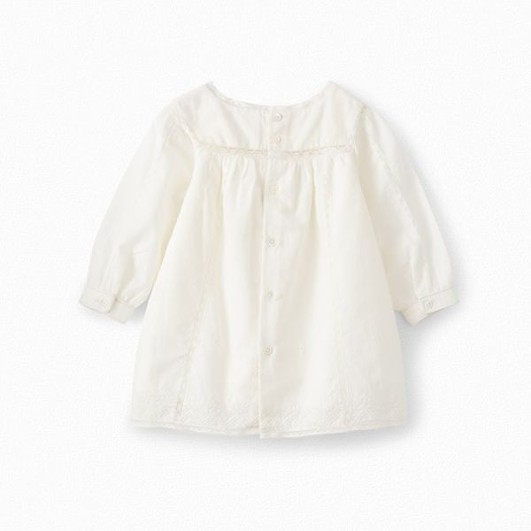 Robe bébé en coton détails dentelle - Bonpoint vintage