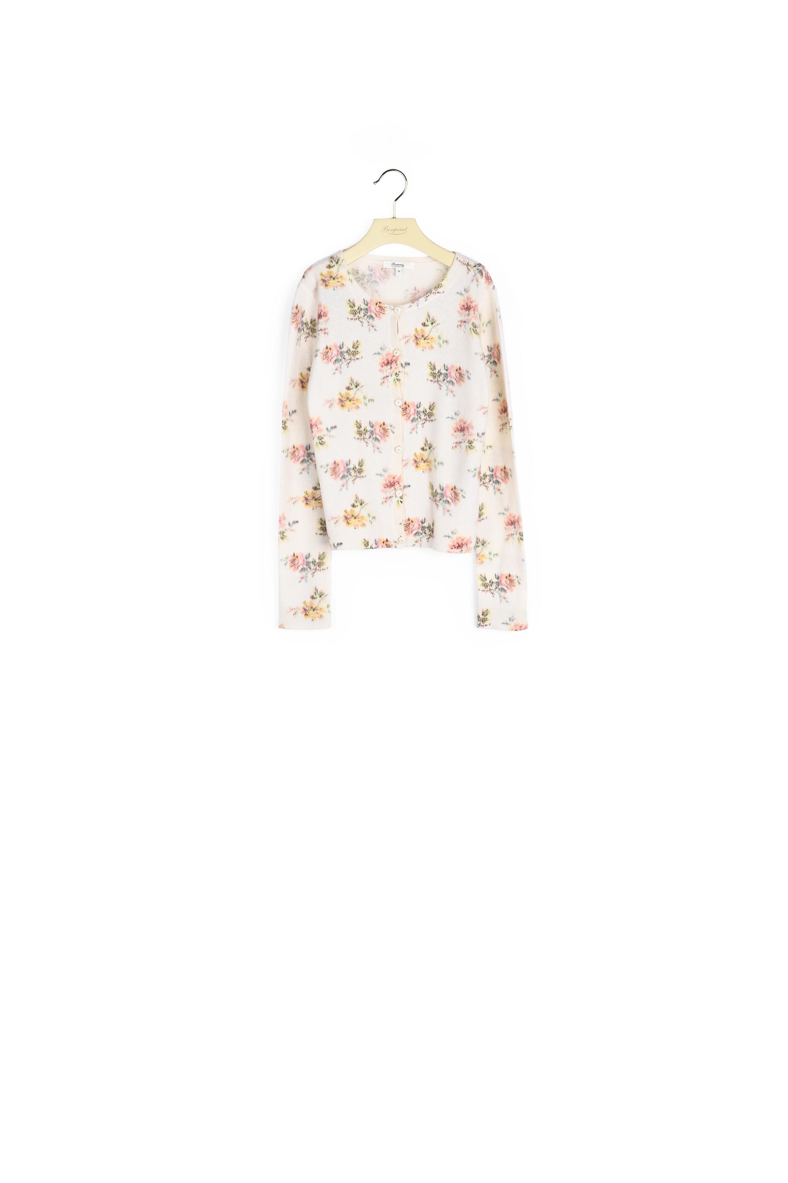 Cardigan en cachemire imprimé - Bonpoint vintage