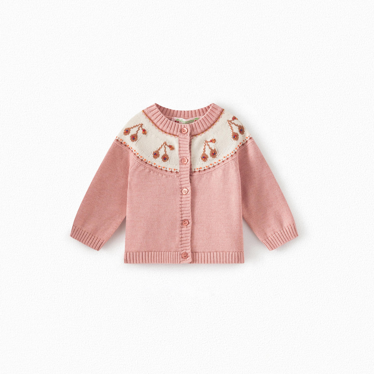 Cardigan empiècement rond bébé - Bonpoint vintage