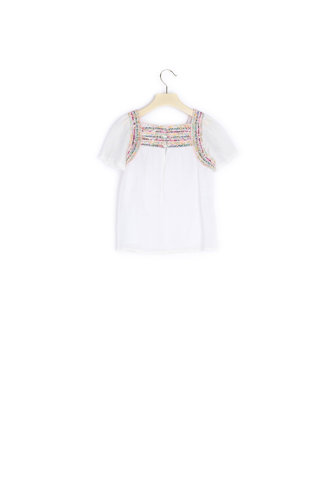 Blouse en lin et tissu Liberty fille - Bonpoint vintage
