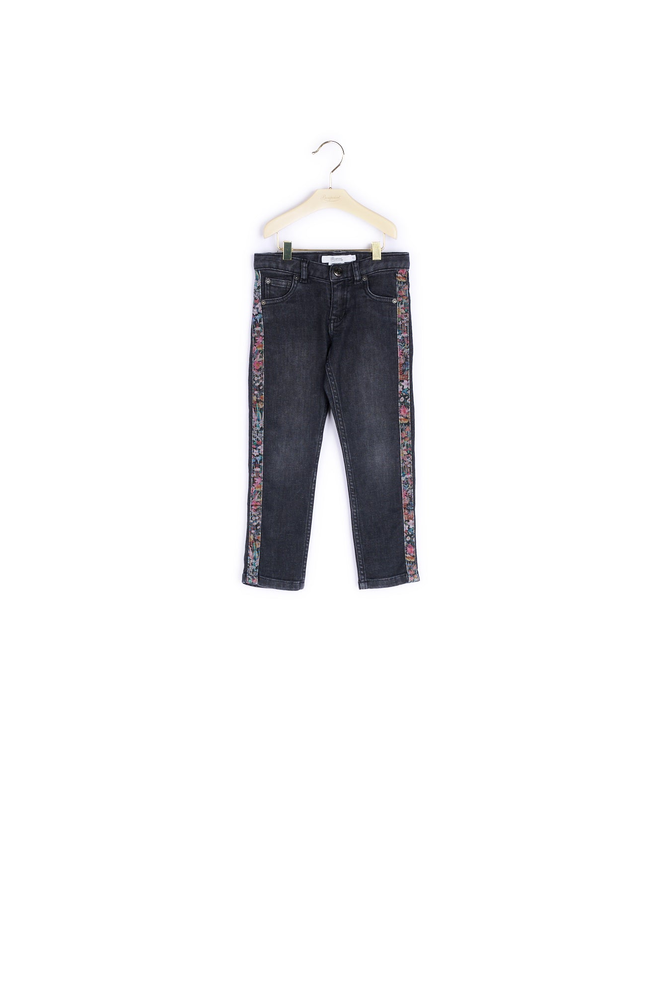 Pantalon fille denim et tissu Liberty - Bonpoint vintage