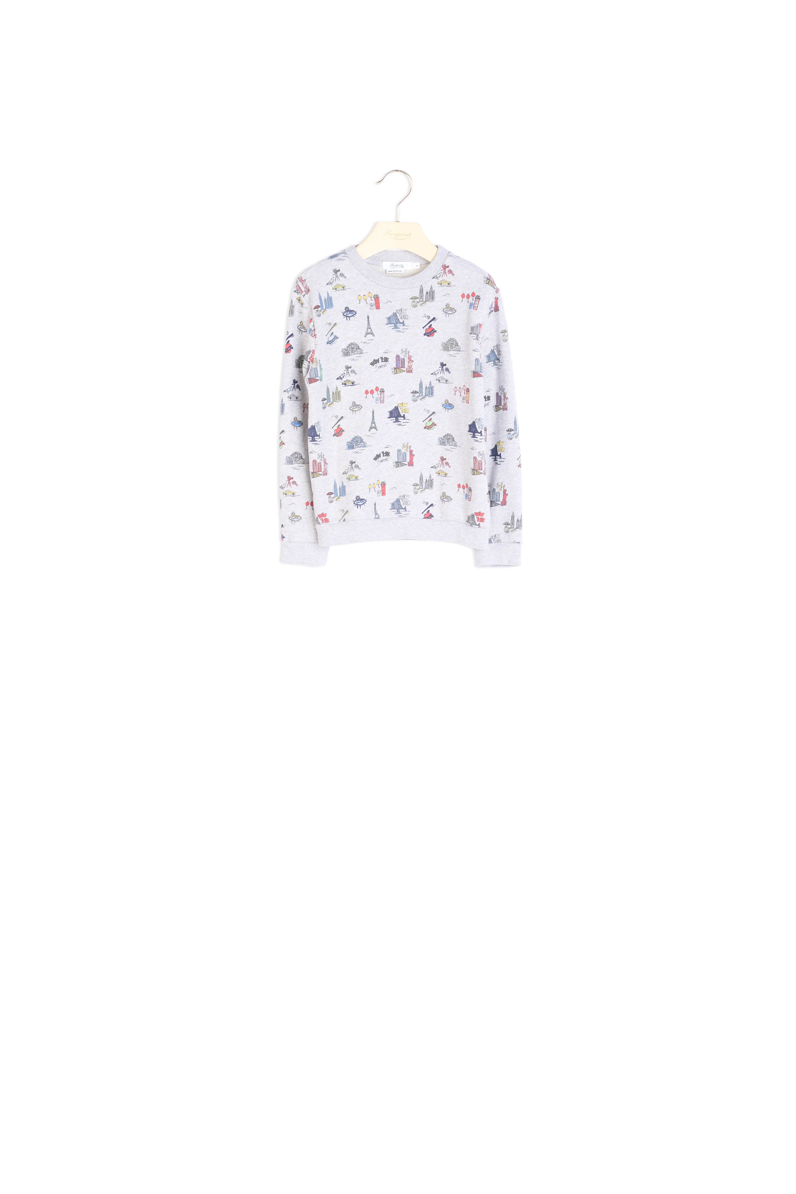 Sweatshirt garçon en molleton imprimé villes - Bonpoint vintage