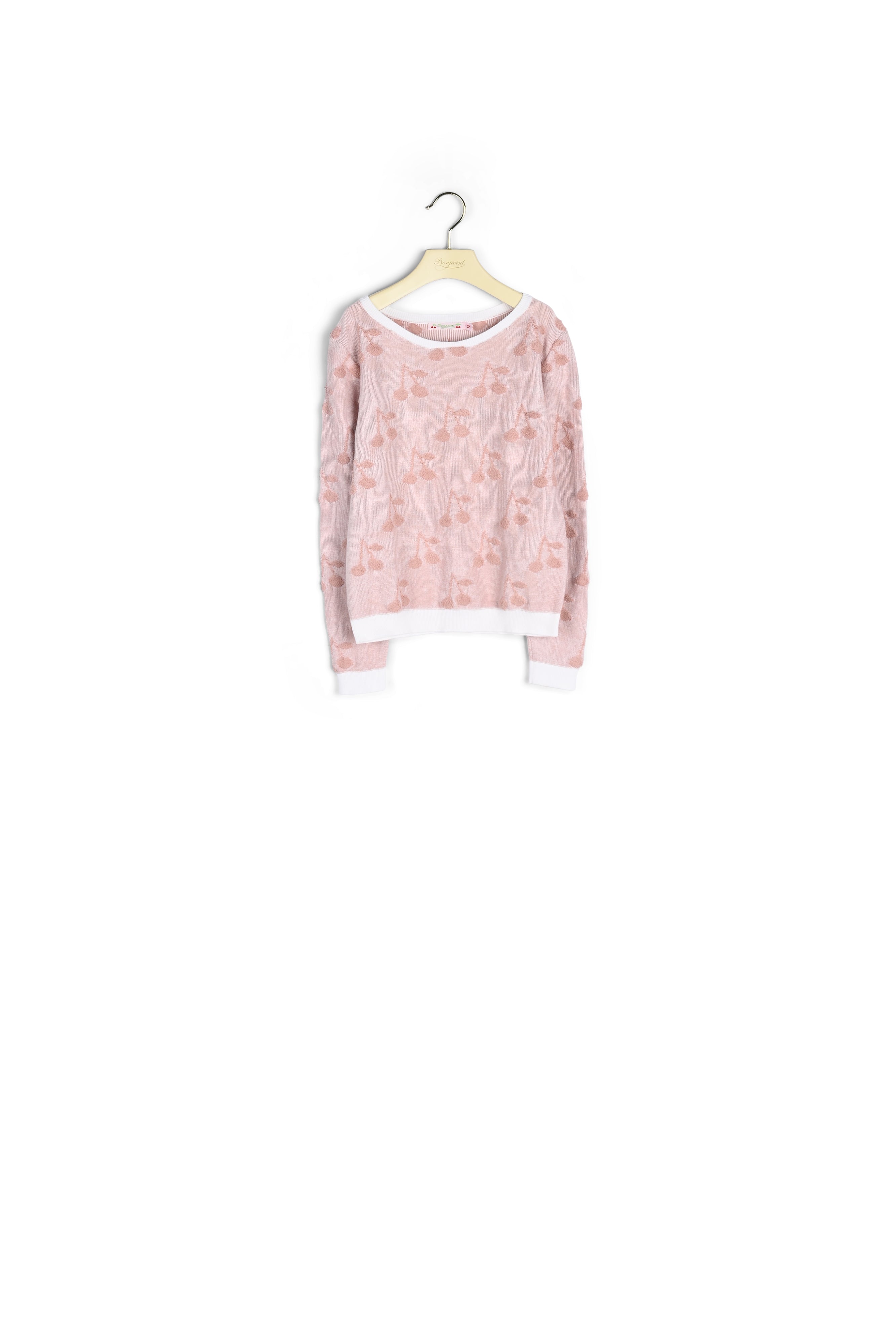 Pull à jacquard cerises - Bonpoint vintage