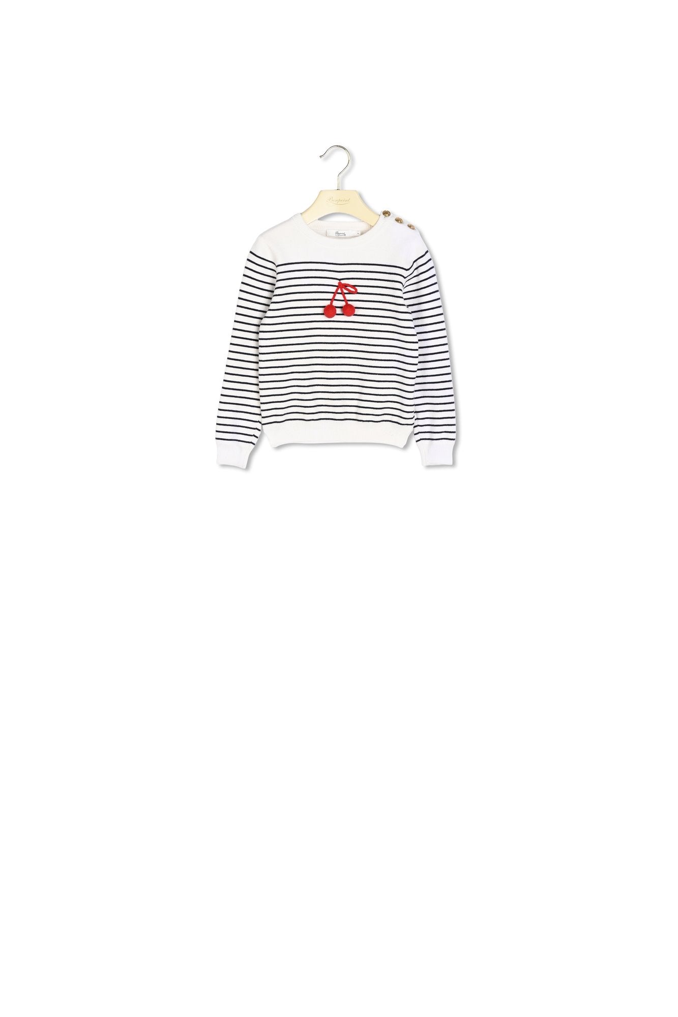 Pull marinière à pompon rayures - Bonpoint vintage