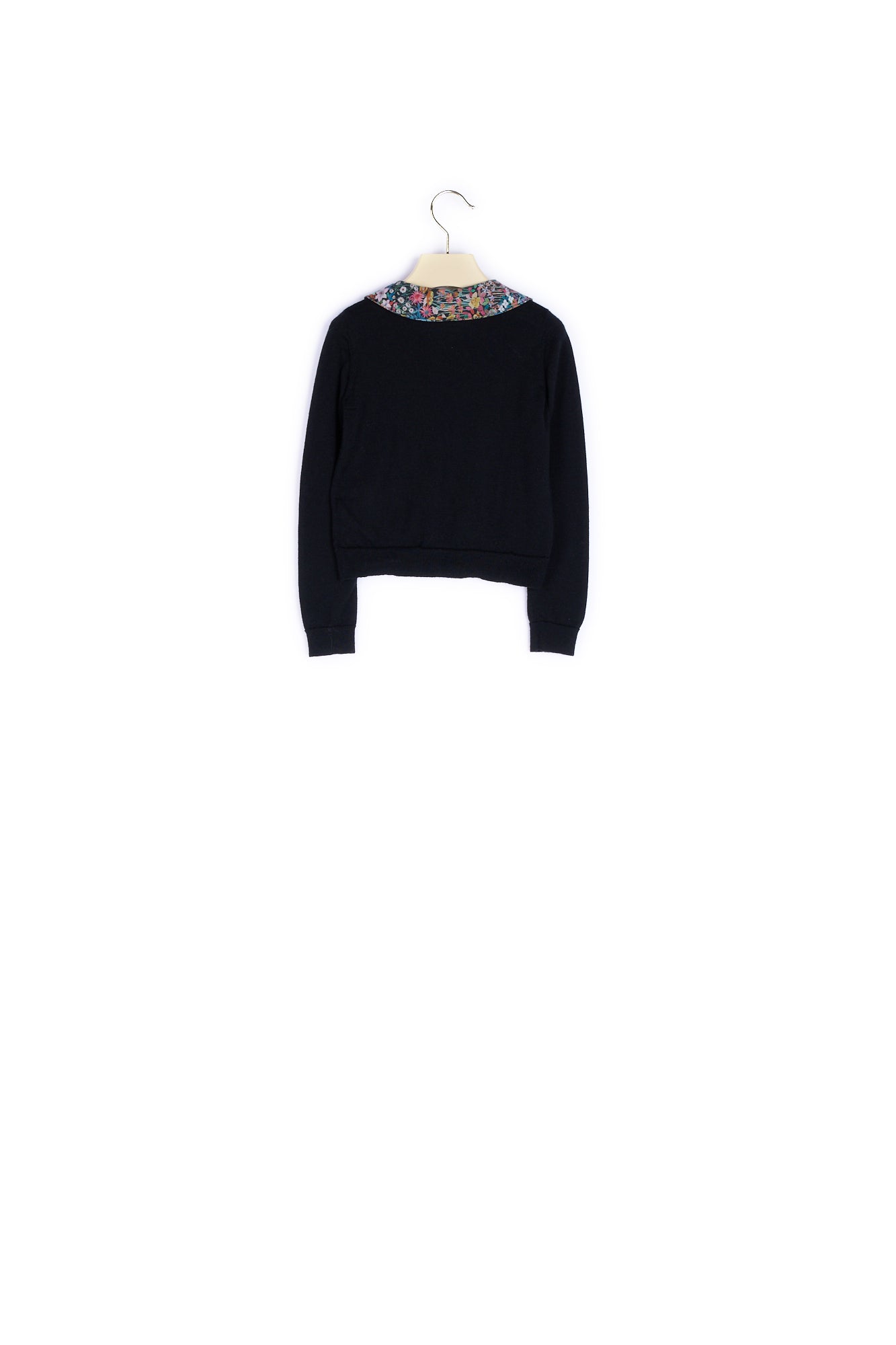 Cardigan fille avec col en tissu - Bonpoint vintage