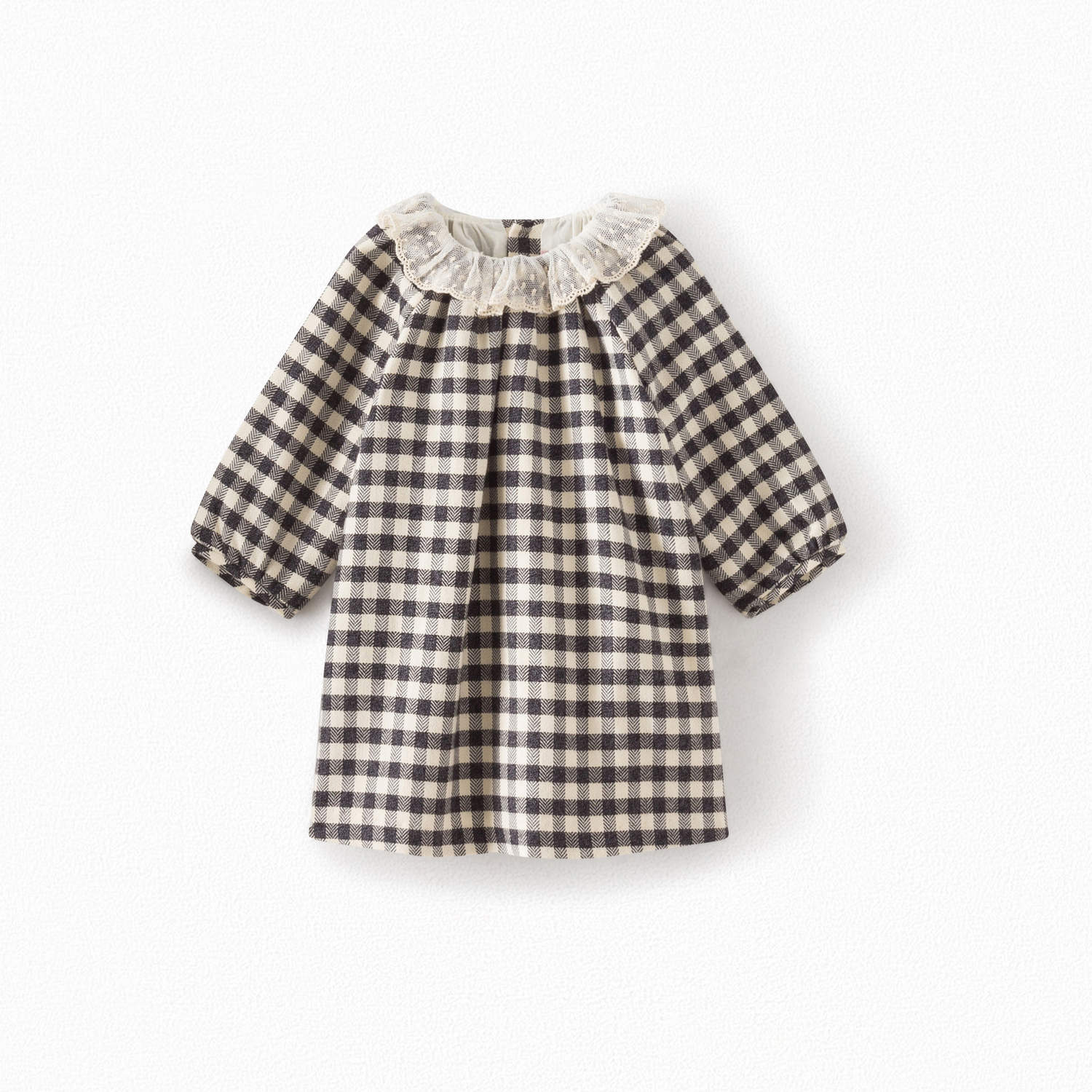 Robe à collerette en tulle à carreaux - Bonpoint vintage