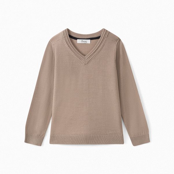 Pull col V en laine mérinos - Bonpoint vintage