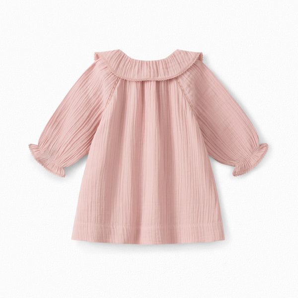 Robe Pêche bébé en coton double - Bonpoint vintage