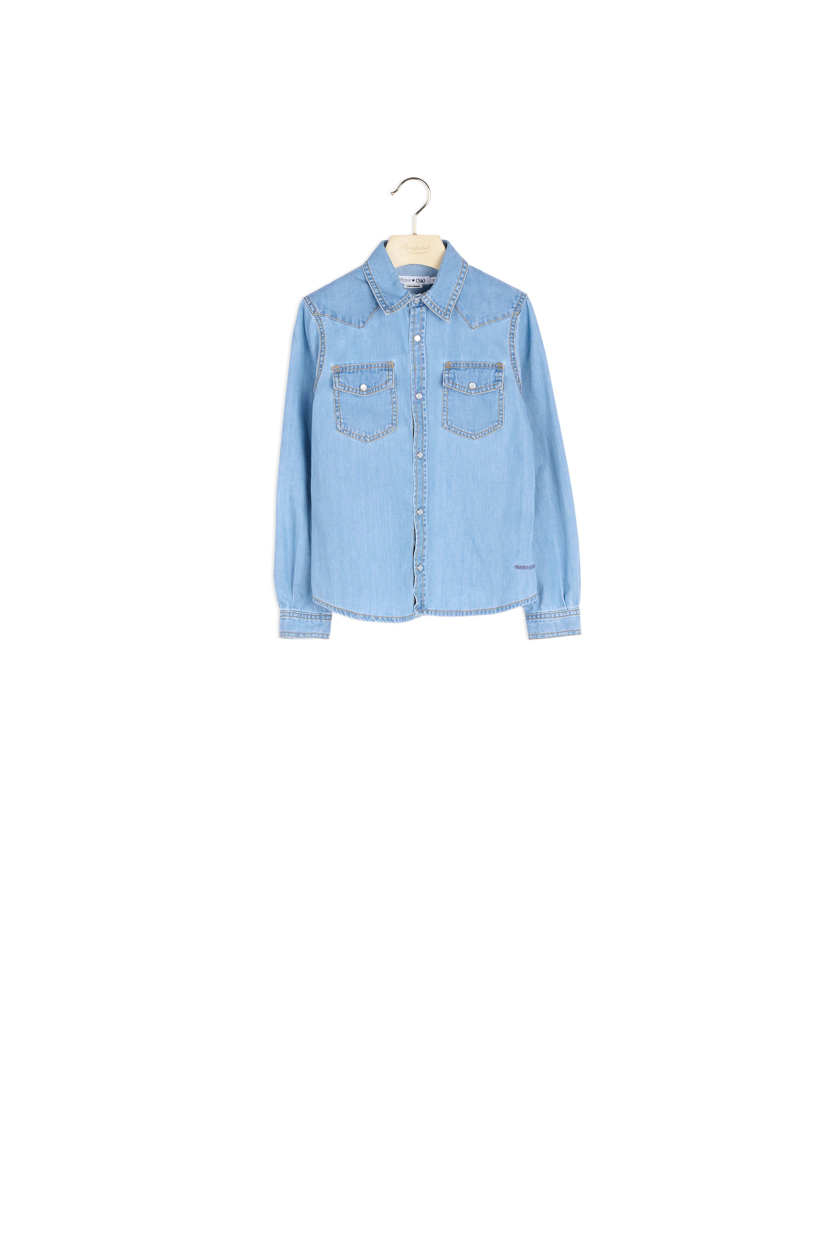 Chemise en denim rebrodé - Bonpoint vintage