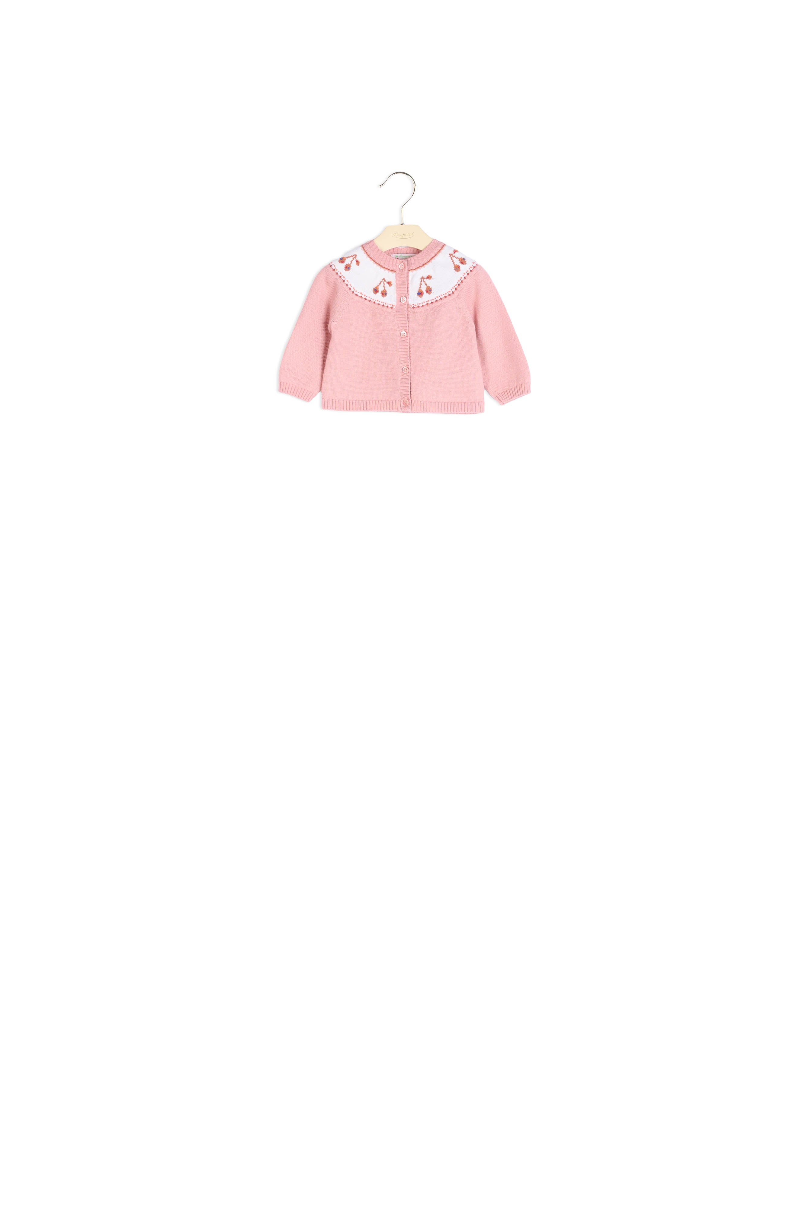 Cardigan empiècement rond bébé - Bonpoint vintage