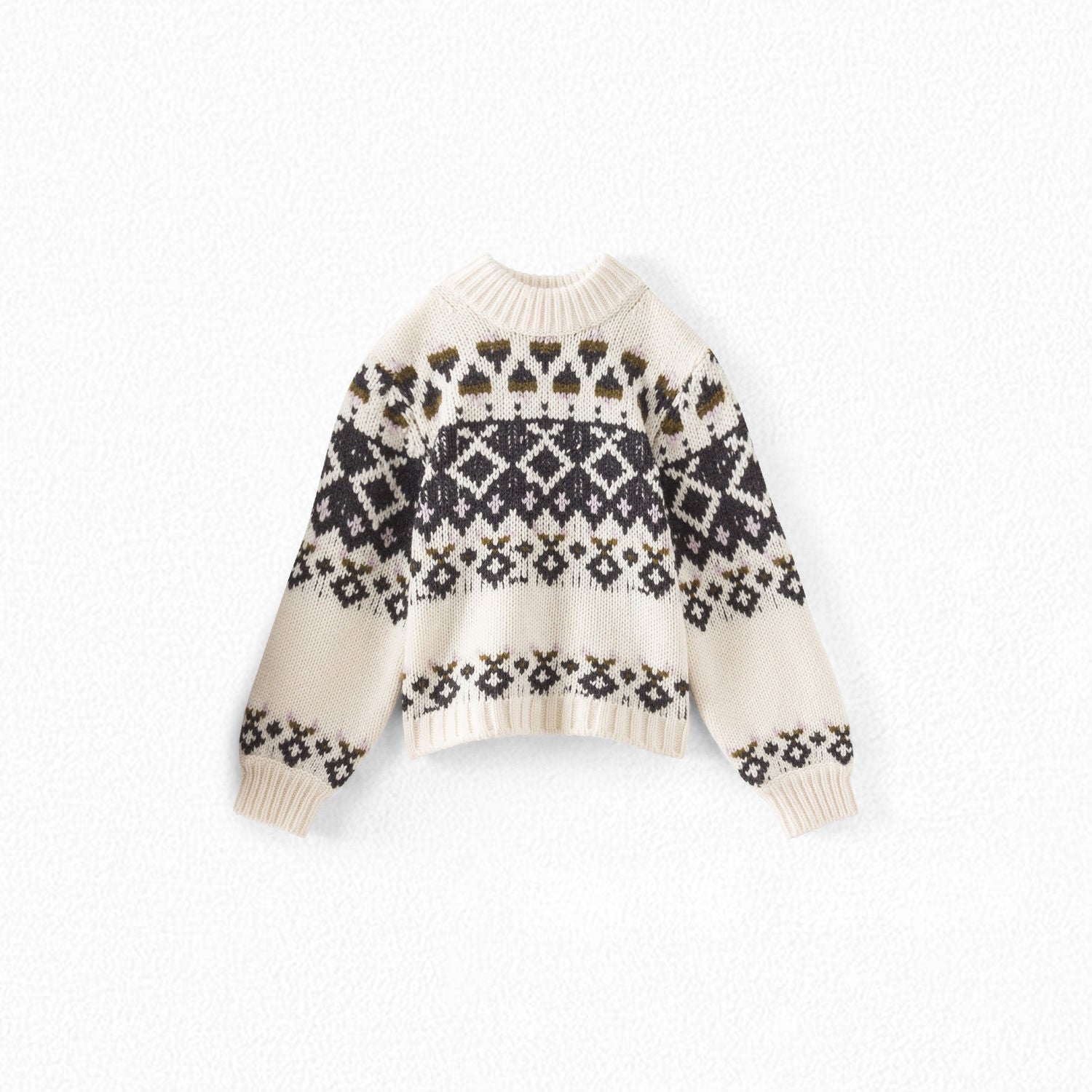 Pull laine et cachemire jacquard fille - Bonpoint vintage