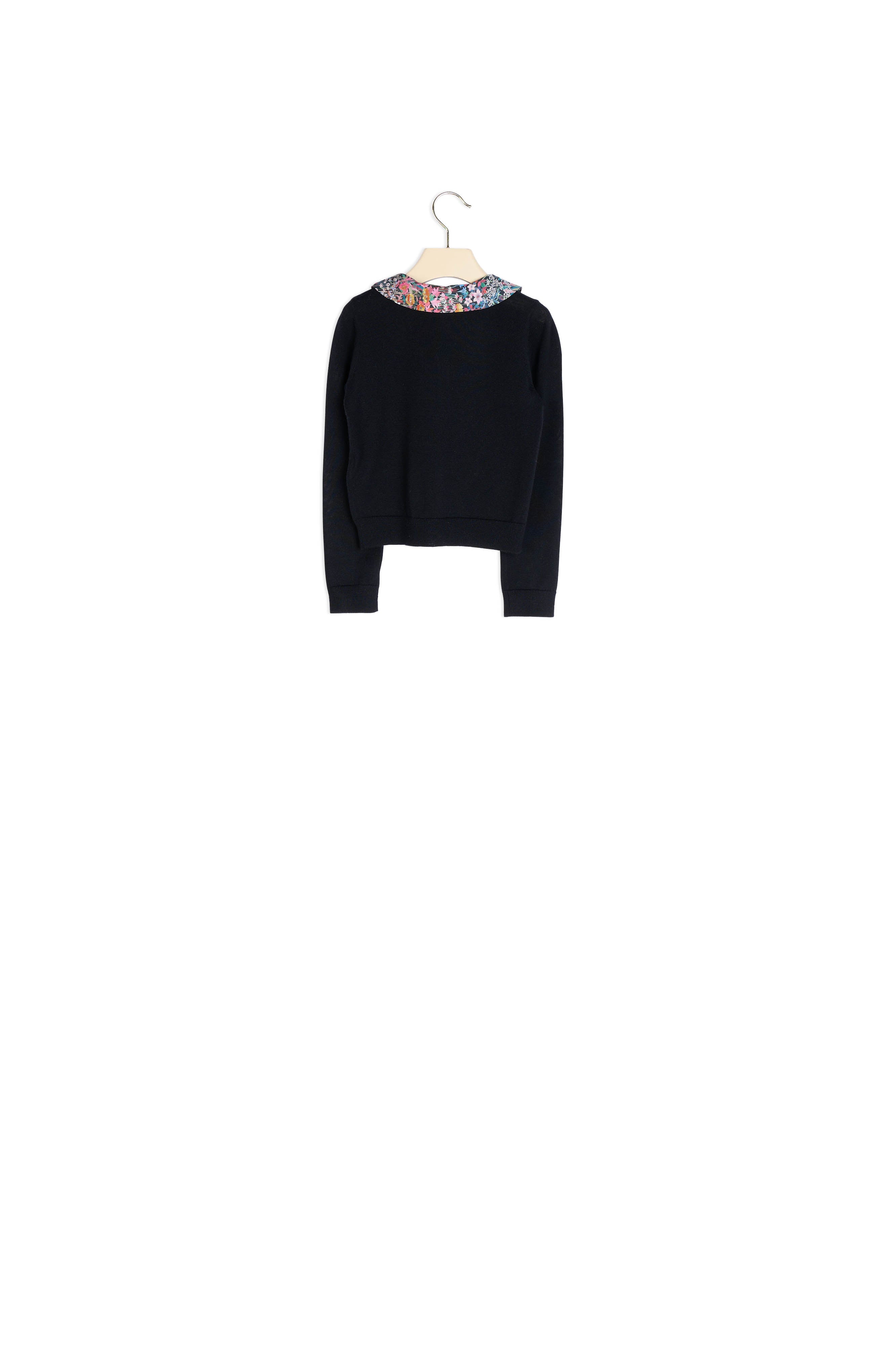 Cardigan avec col en tissu - Bonpoint vintage
