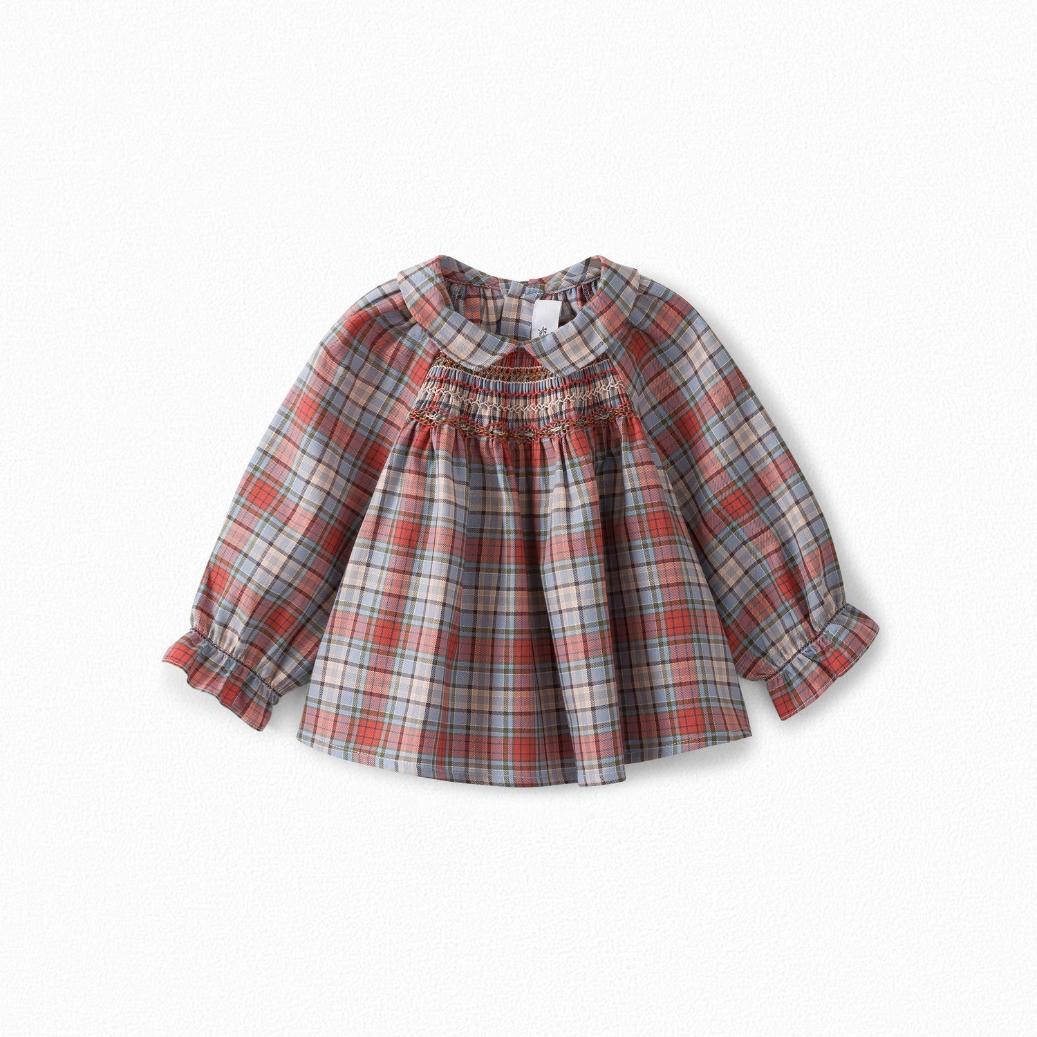 Blouse en twill de coton smockée bébé - Bonpoint vintage