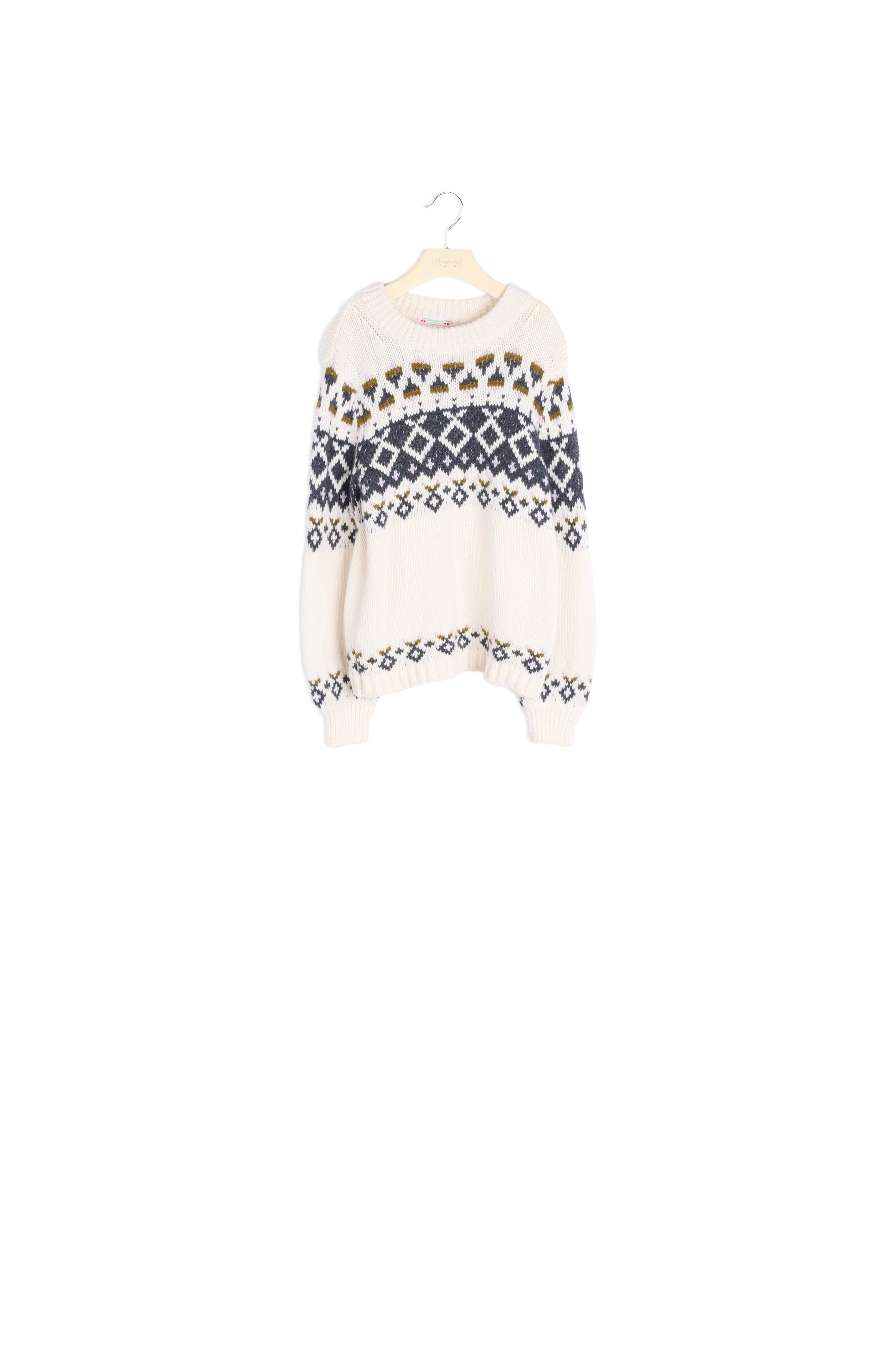 Pull laine et cachemire jacquard - Bonpoint vintage