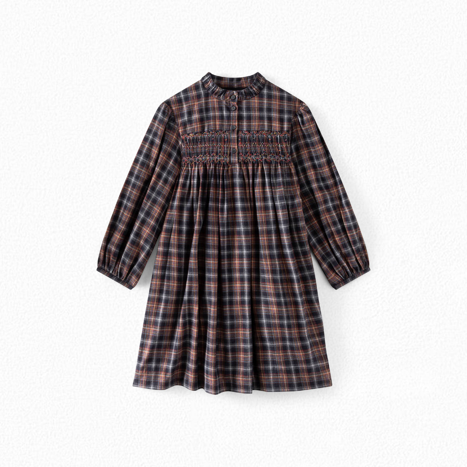 Robe smockée à carreaux fille - Bonpoint vintage