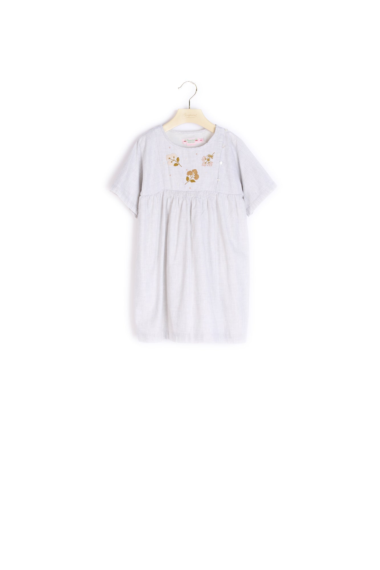 Robe avec fleurs brodées main - Bonpoint vintage