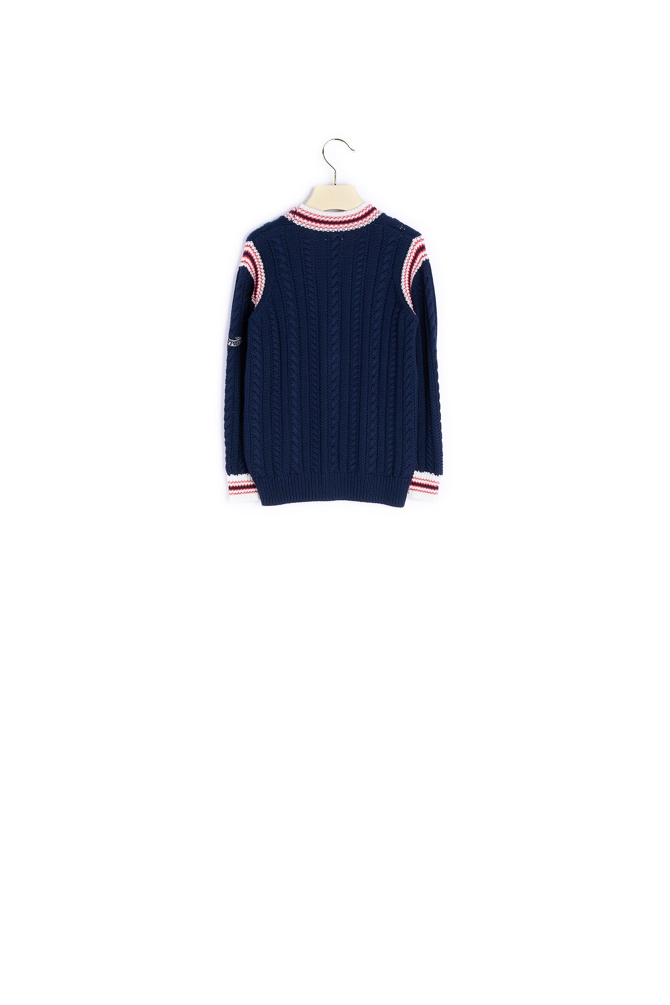 Cardigan torsades et patchs - Bonpoint vintage