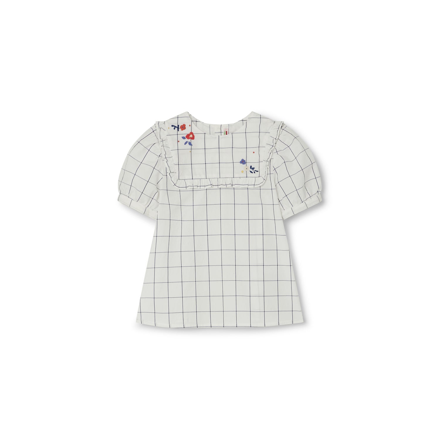 Blouse à carreaux brodée - Bonpoint vintage
