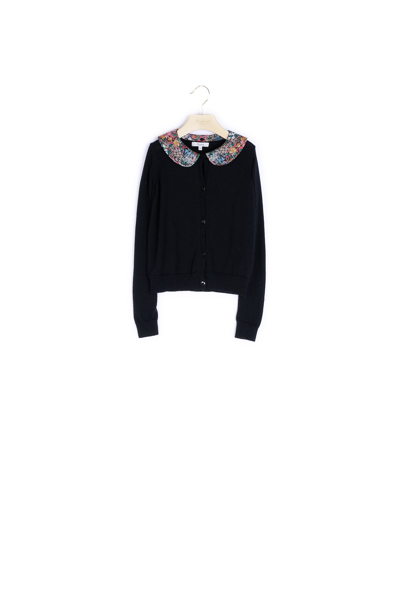 Cardigan avec col en tissu - Bonpoint vintage