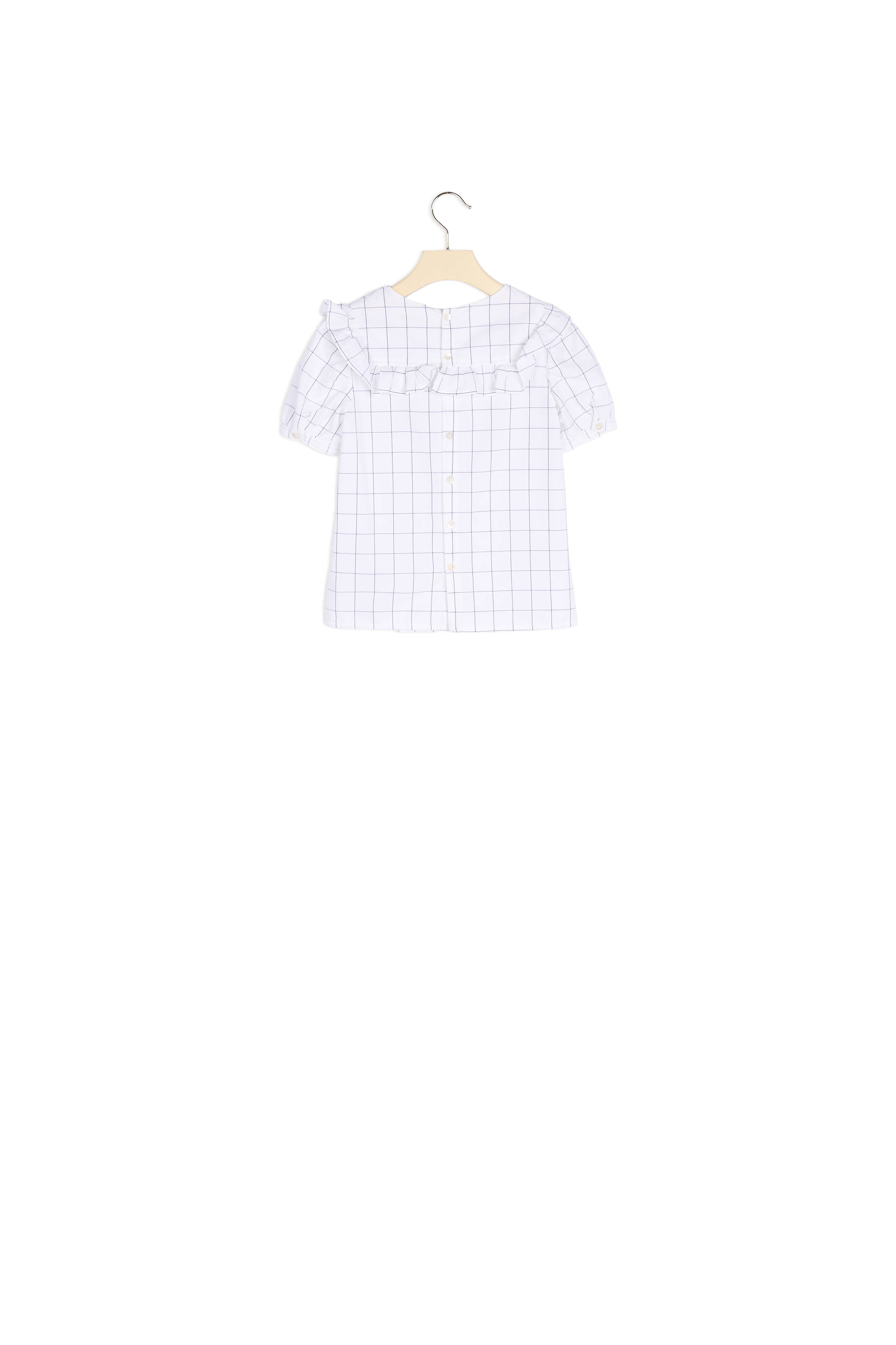 Blouse à carreaux brodée - Bonpoint vintage