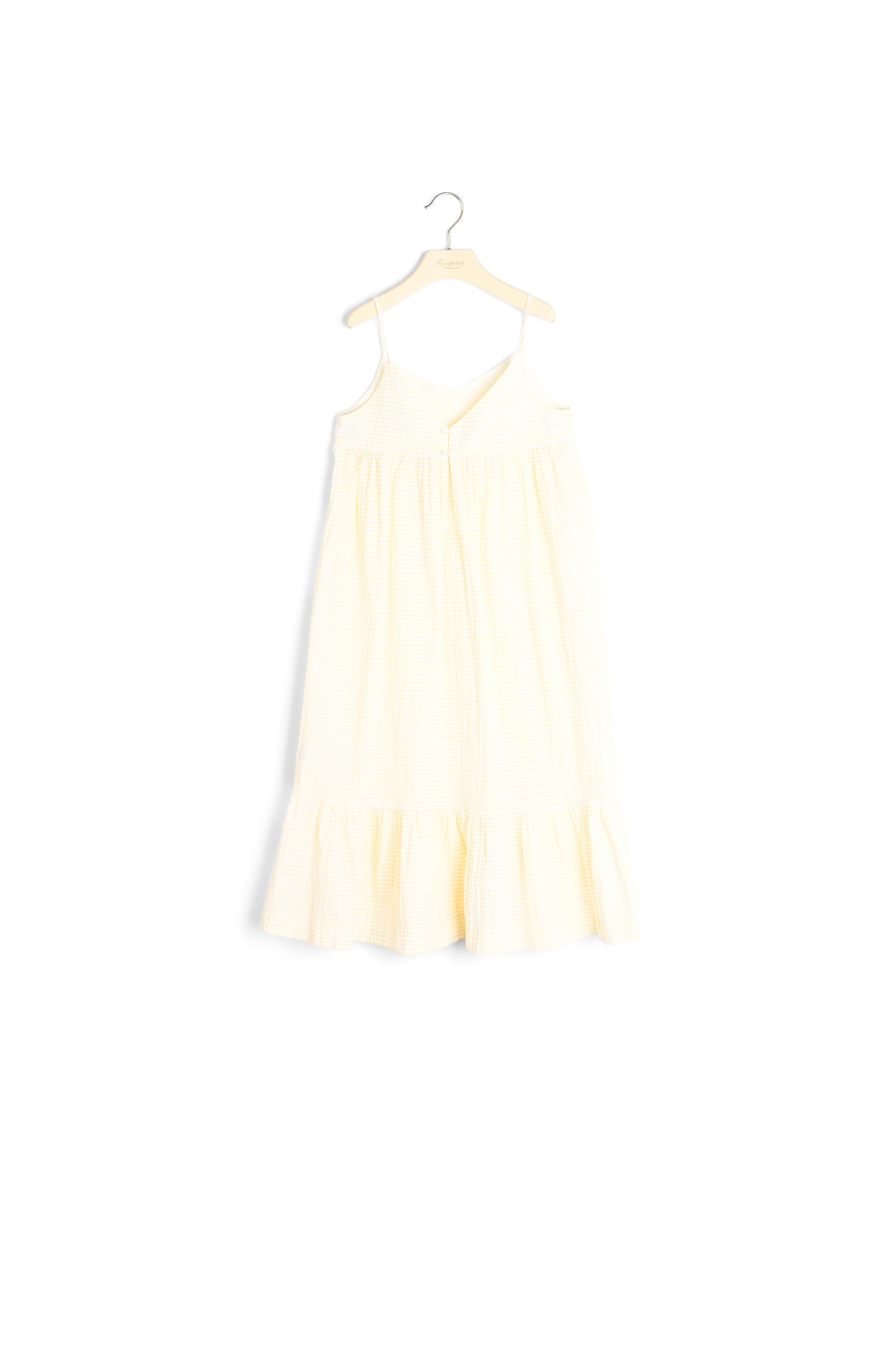 Robe en coton gaufré rayé - Bonpoint vintage